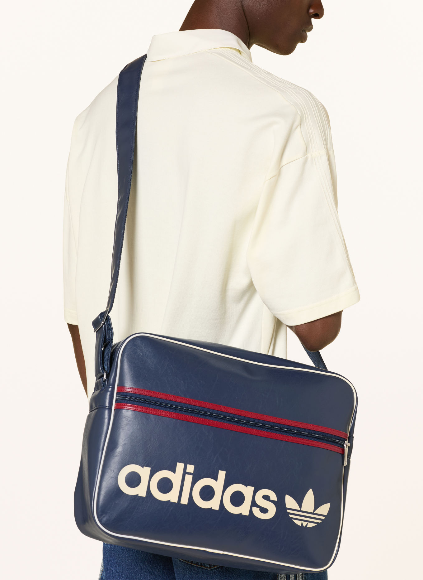 adidas Originals AIRLINER OG Crossbody Bag: DARK BLUE / DARK RED / WHITE