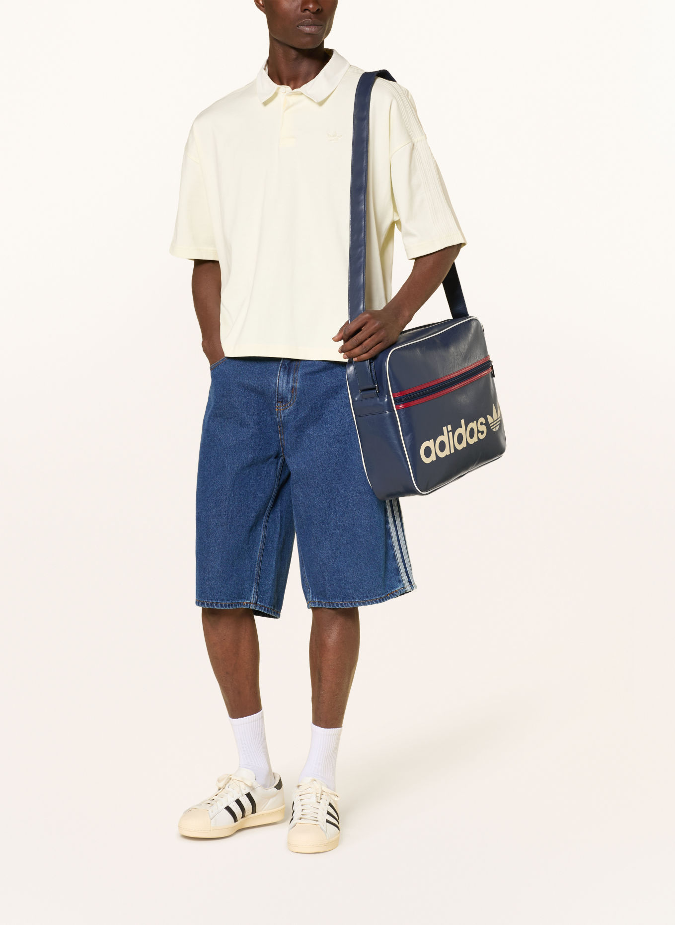 adidas Originals AIRLINER OG Crossbody Bag: DARK BLUE / DARK RED / WHITE