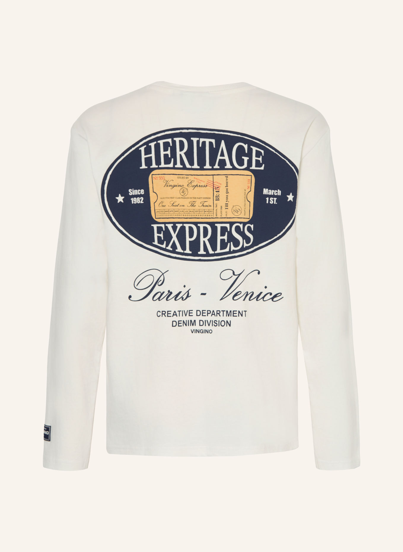 VINGINO Longsleeve HACKET: WIT / BEIGE / ZWART