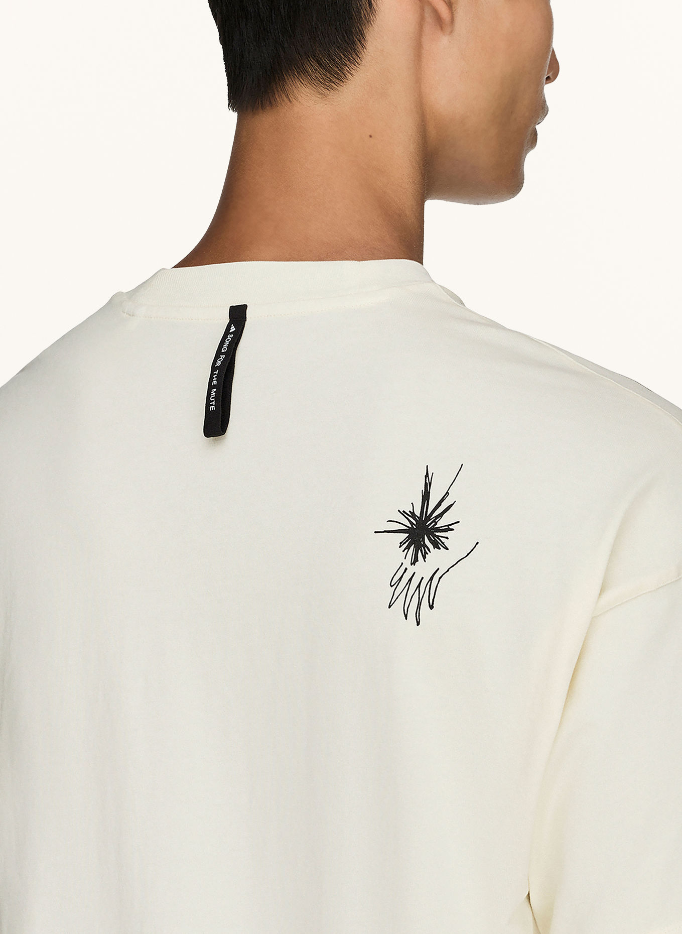 adidas T-shirt SONG FOR THE MUTE: ECRU / DARK RED / BLACK