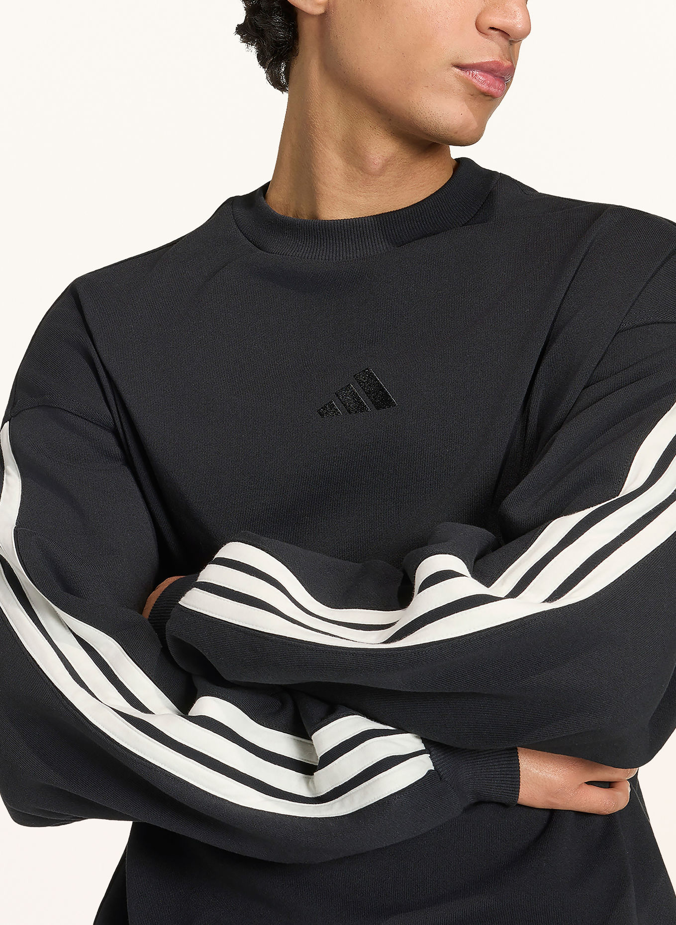 adidas Sweatshirt ESSENTIALS 3-STREEP: ZWART / WIT