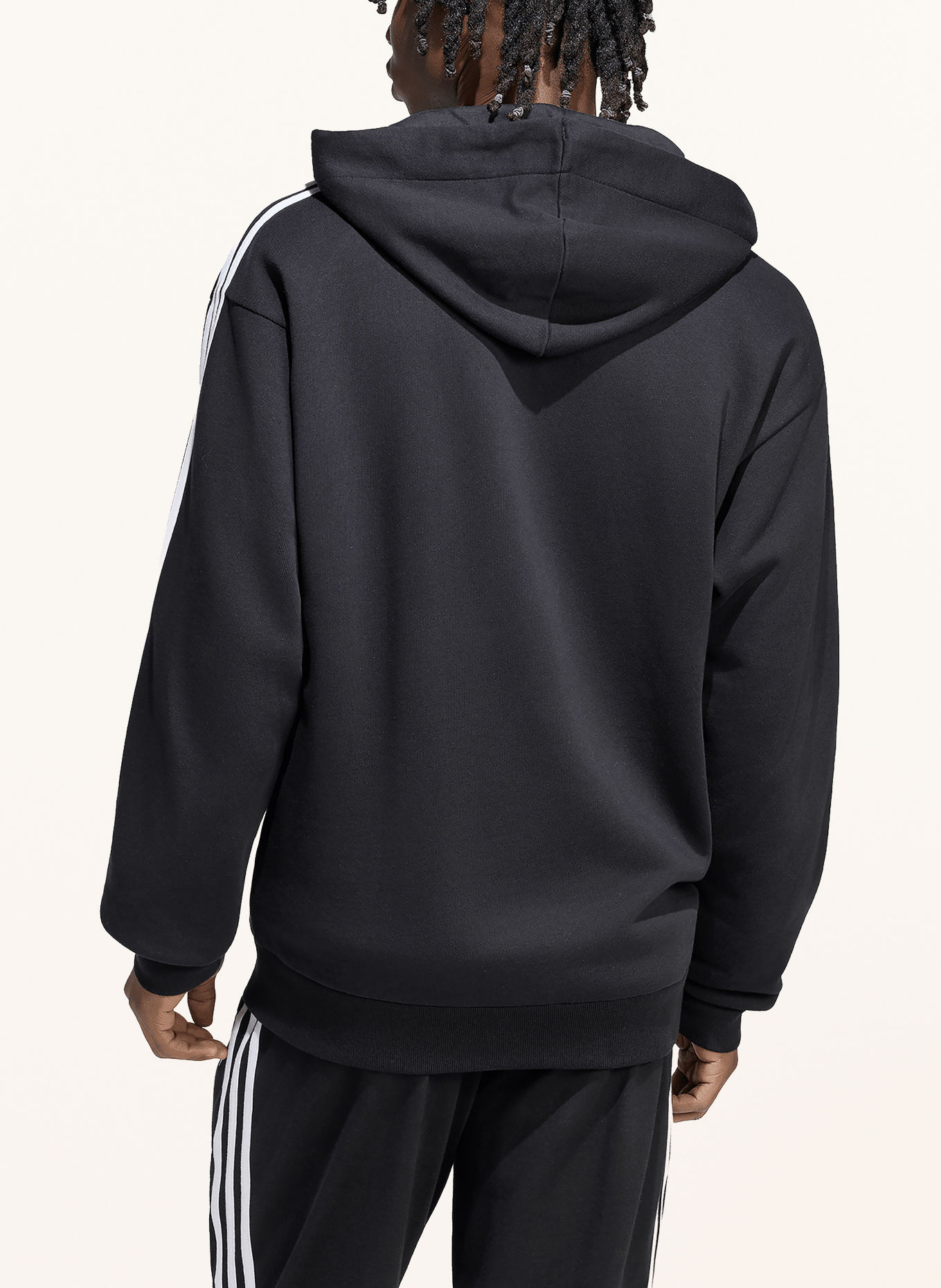 adidas Sweatvest ESSENTIALS 3-STREEP: ZWART / WIT