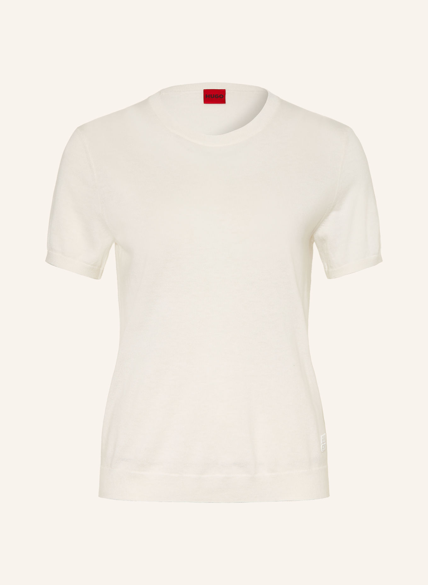 HUGO Gebreid shirt SESSINAK: WIT