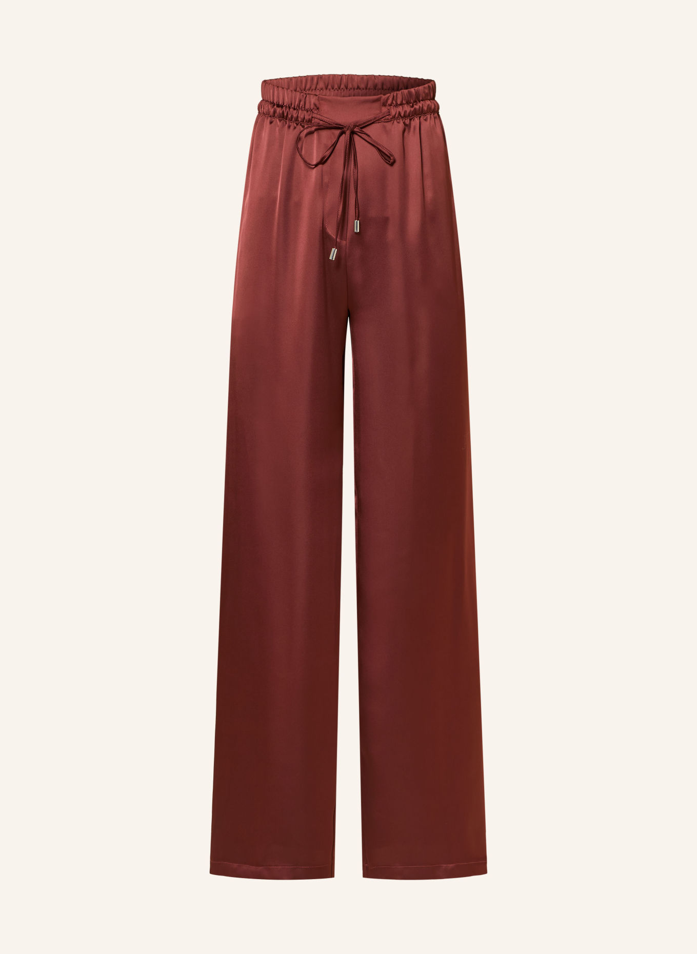 HUGO Marlenehose HASANNA aus Satin: DUNKELBRAUN