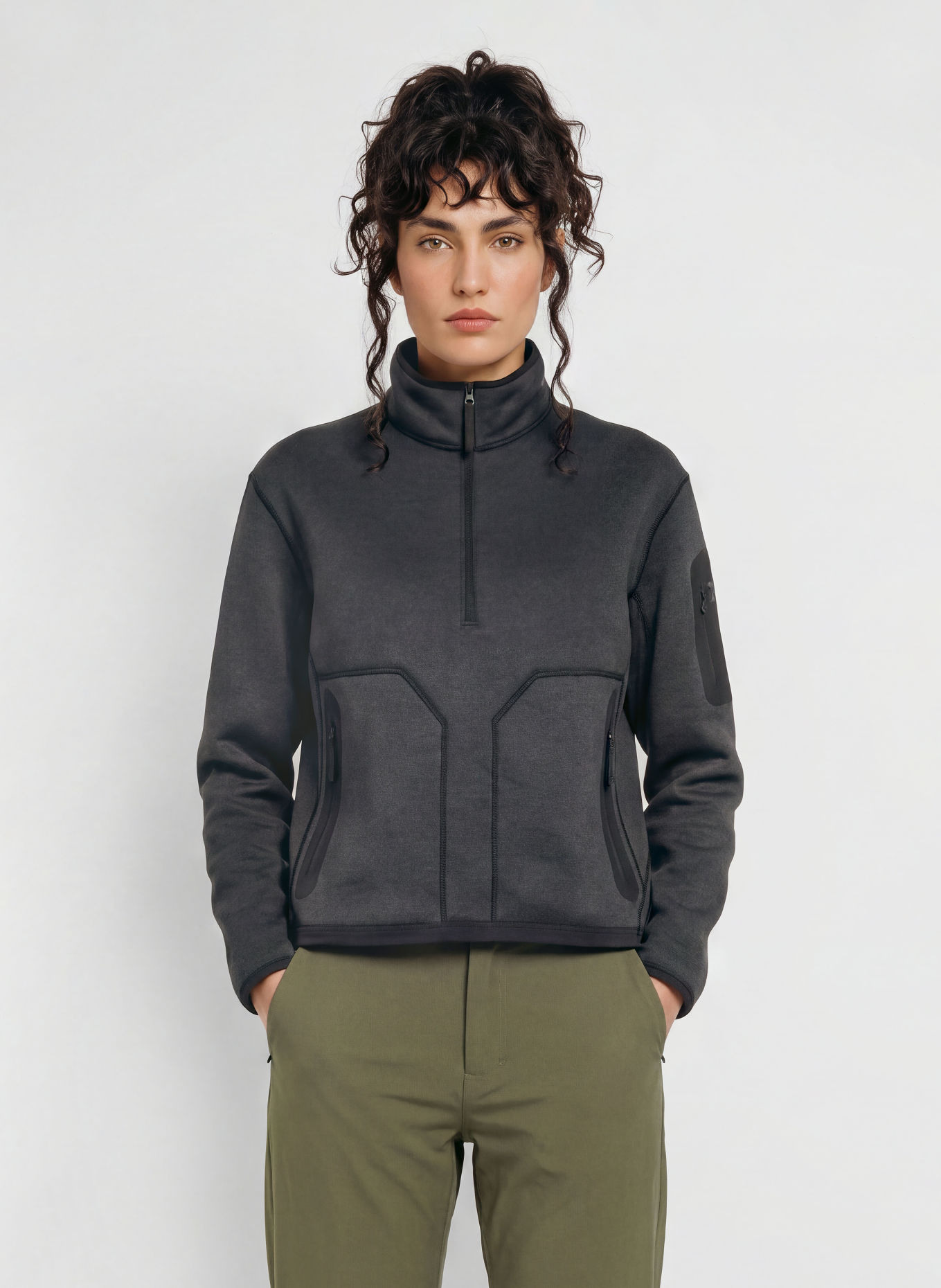 ARC'TERYX Fleece-Troyer COVERT: SCHWARZ / DUNKELGRAU