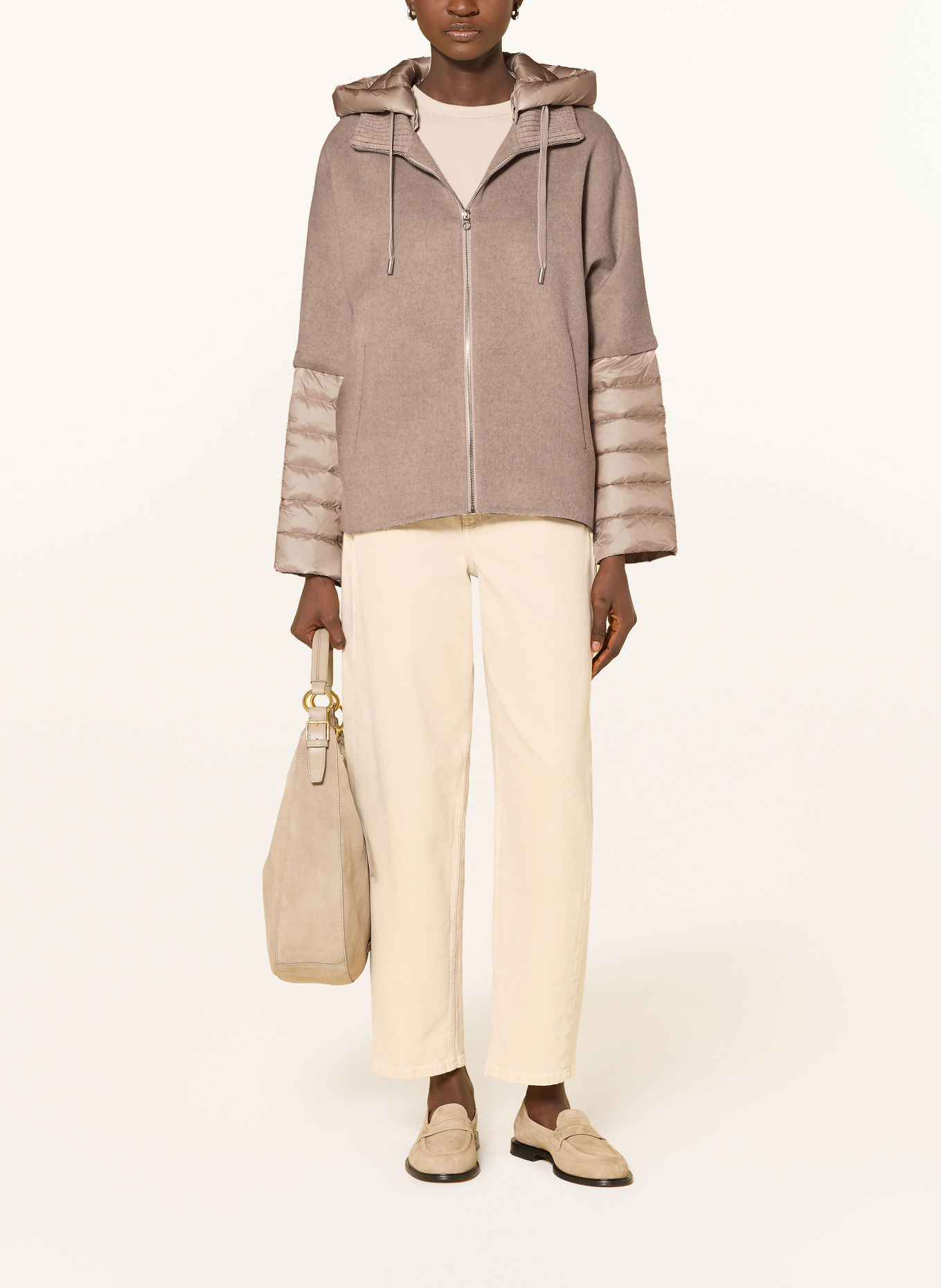 MILESTONE Jacke MSAZALEA im Materialmix: CAMEL / BEIGE