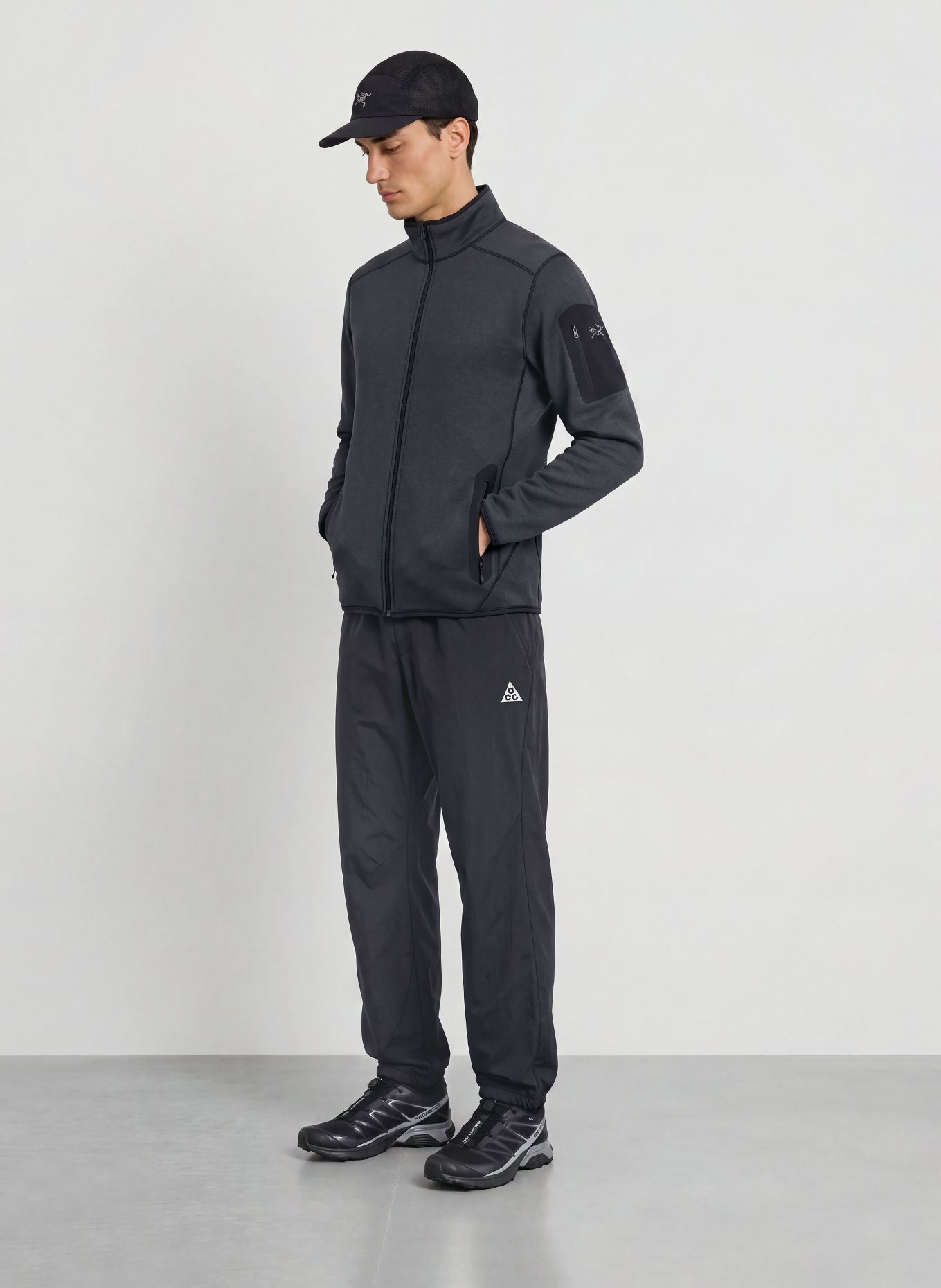 ARC'TERYX Gebreide Fleecejas COVERT: ZWART