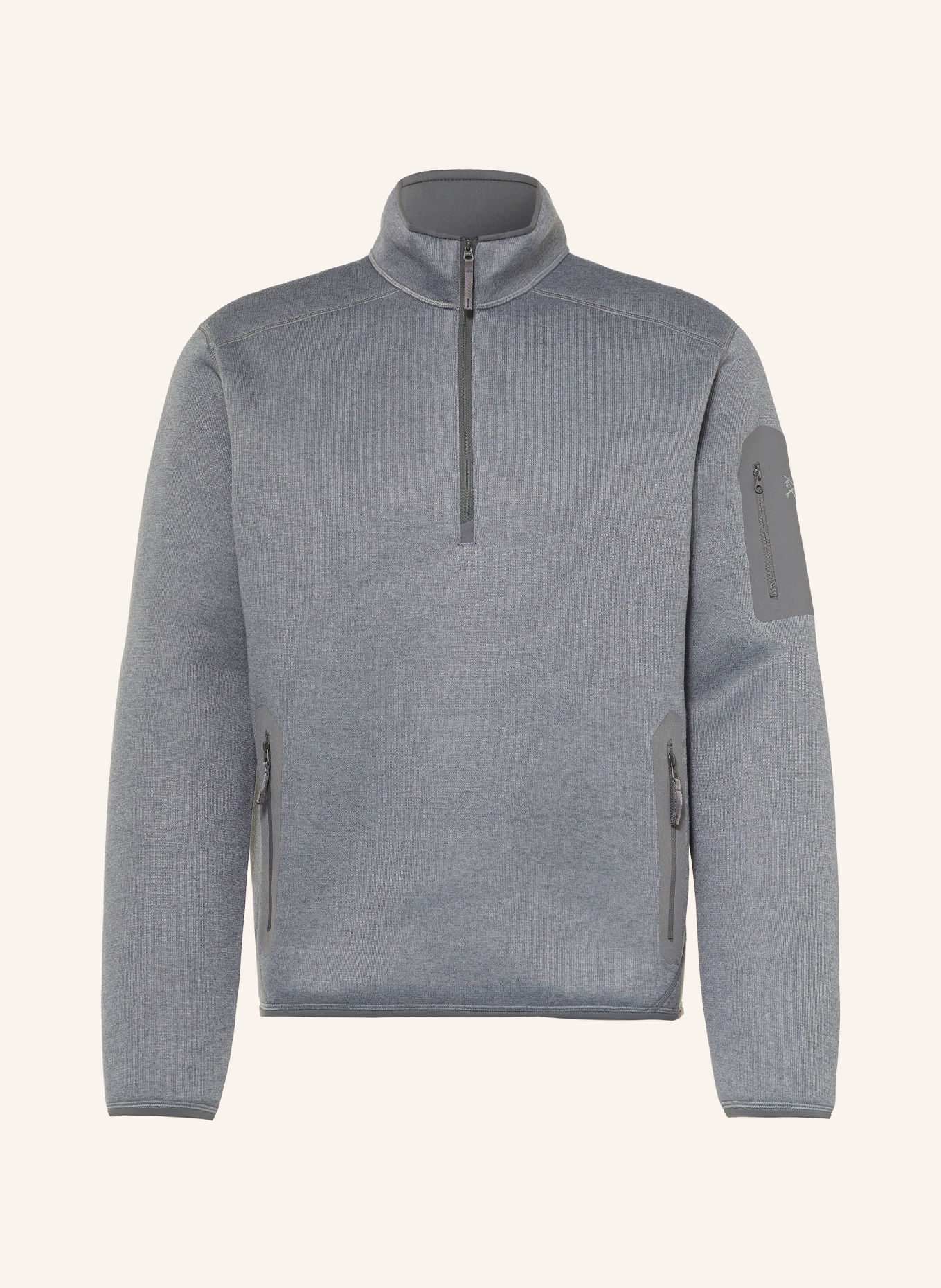 ARC'TERYX Pull col zippé COVERT: GRIS CLAIR