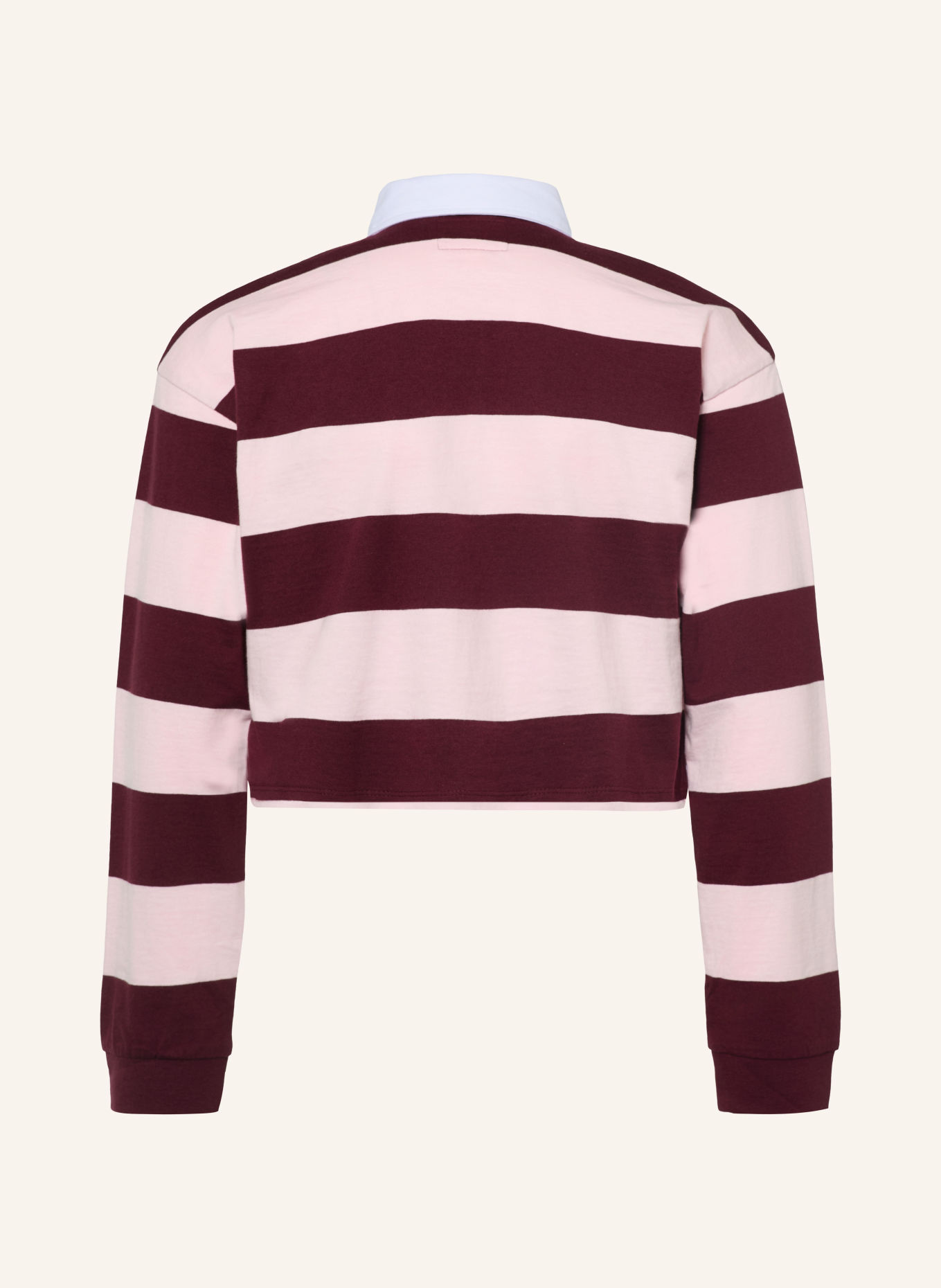 GUESS Jersey-poloshirt met pailletten: DONKERROOD / ROZE / WIT