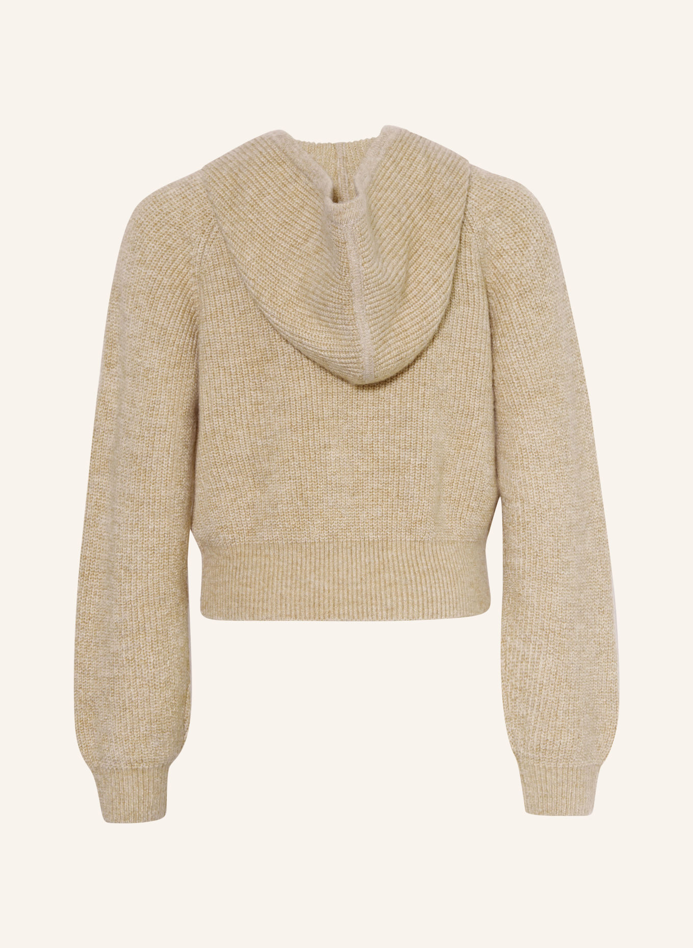 GUESS Strikket hættetrøje: BEIGE / HVID
