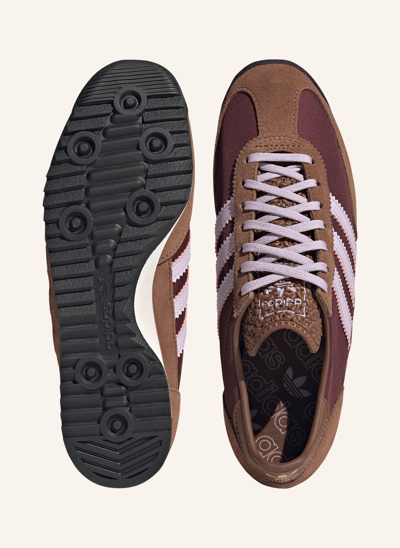 adidas Originals ADIDAS ORIGINALS SL 72 Sneakers: DARK RED / BROWN / LIGHT PURPLE