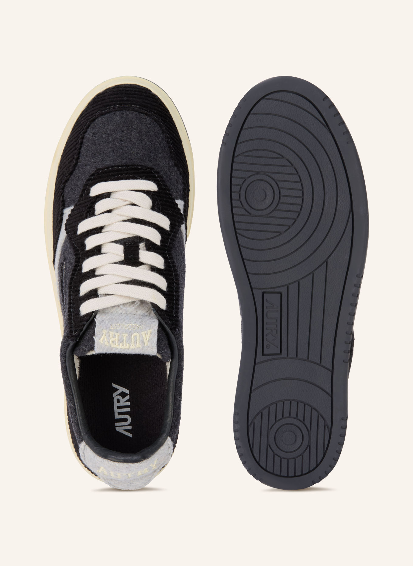 AUTRY MEDALIST LOW Sneakers: BLACK / DARK GRAY / GRAY