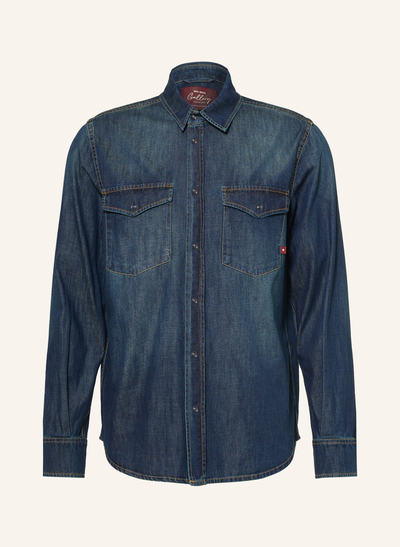 MOS MOSH Gallery Jeanshemd MMGDAVID Comfort Fit: DONKERBLAUW
