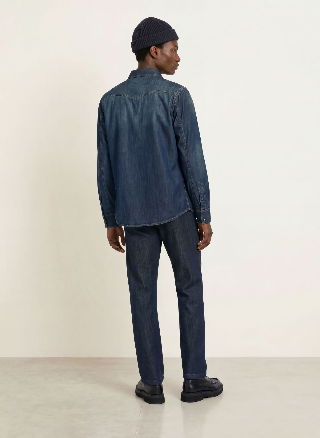 MOS MOSH Gallery Jeanshemd MMGDAVID Comfort Fit: DONKERBLAUW