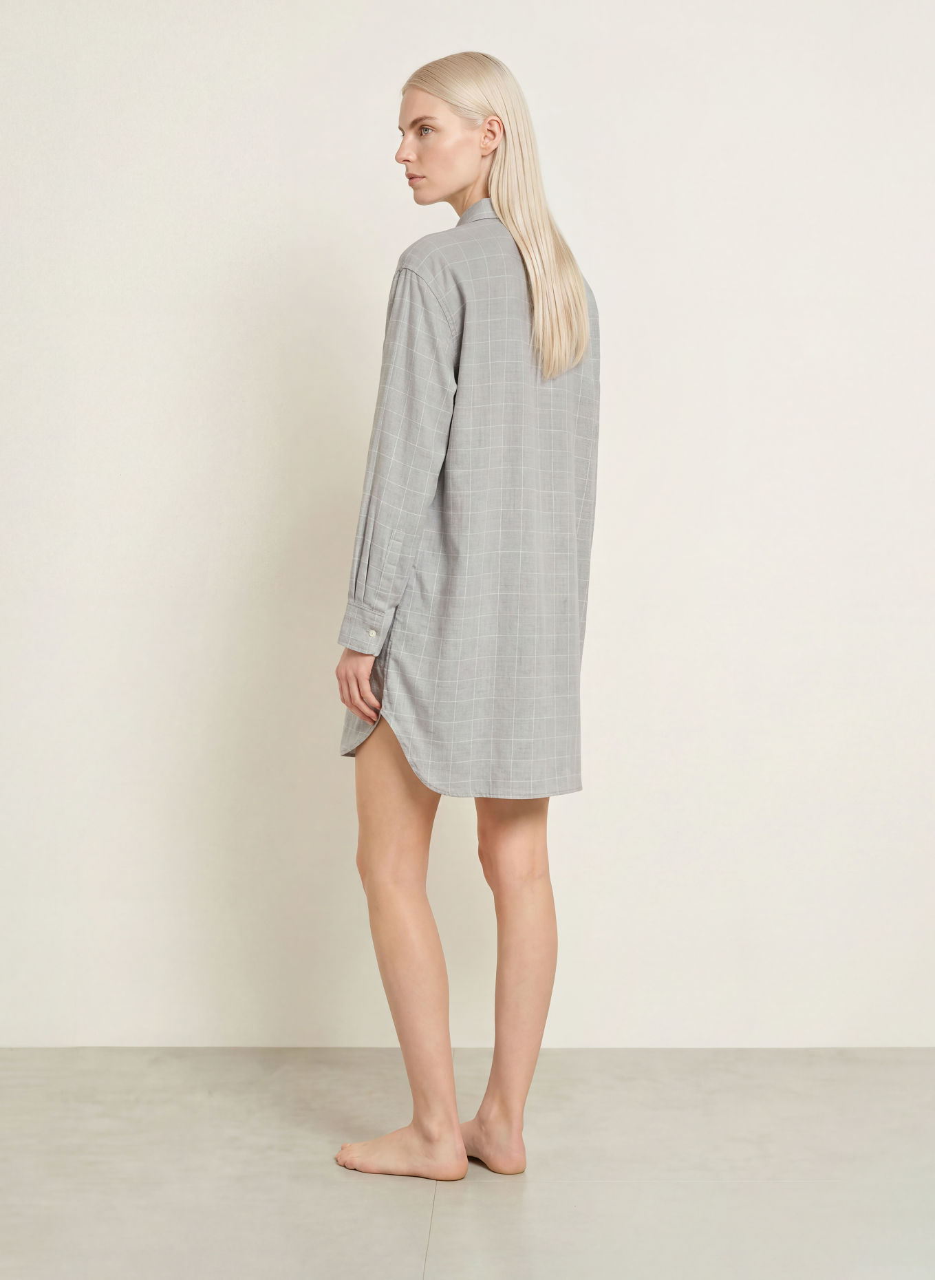 LAUREN RALPH LAUREN Nachthemd: LICHTGRIJS / WIT