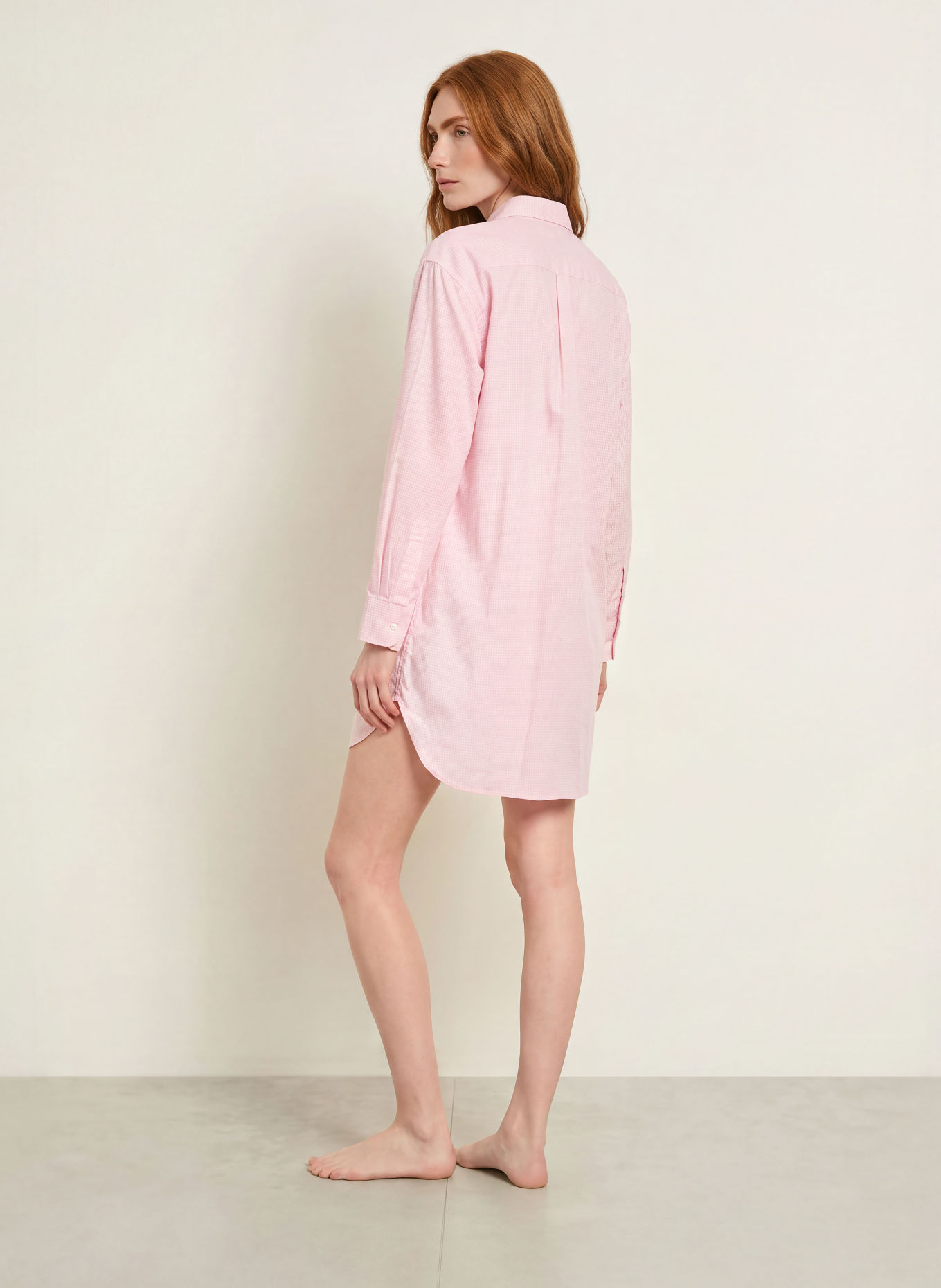 LAUREN RALPH LAUREN Nachthemd: ROZE / WIT