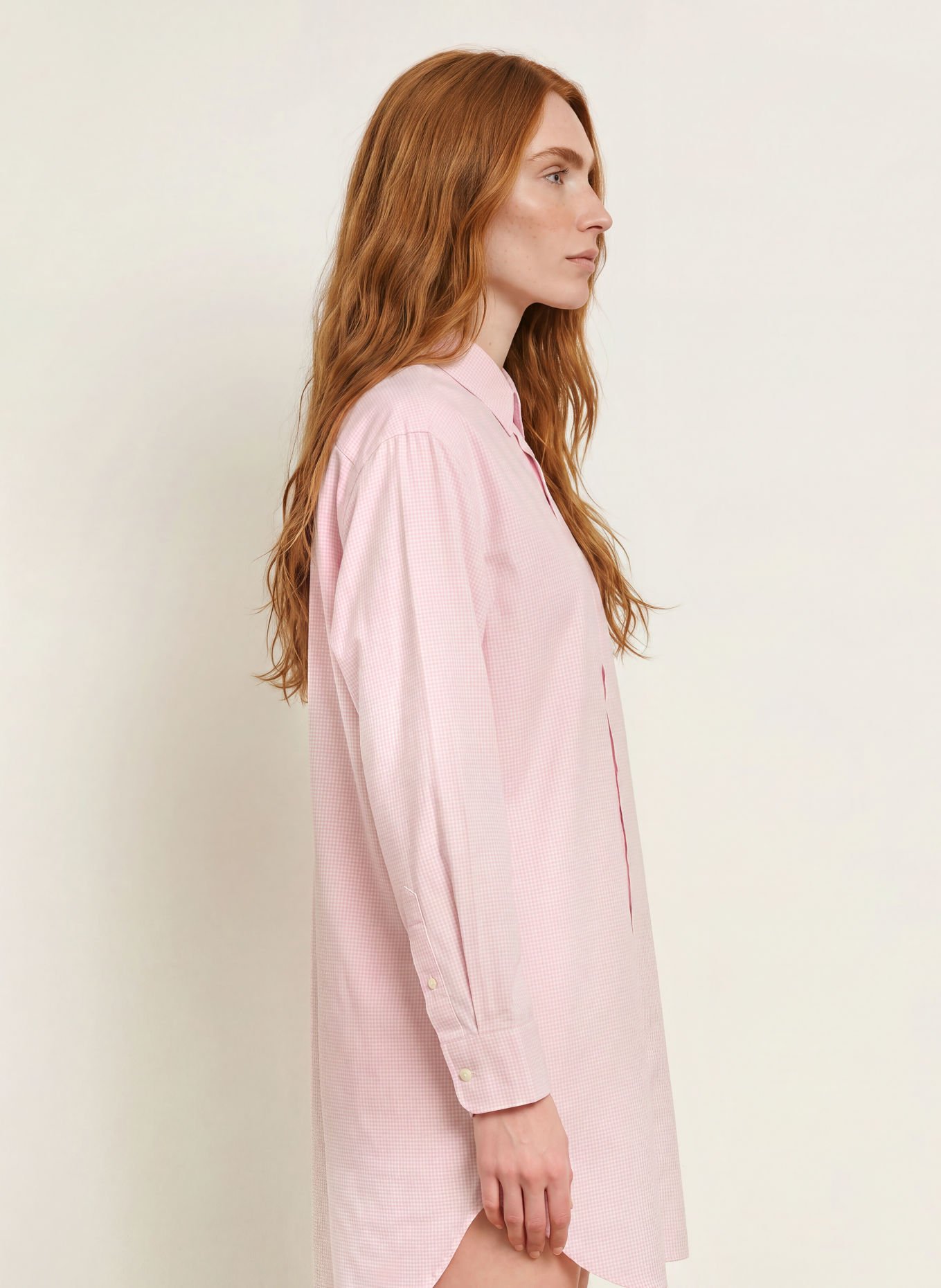 LAUREN RALPH LAUREN Nachthemd: ROZE / WIT