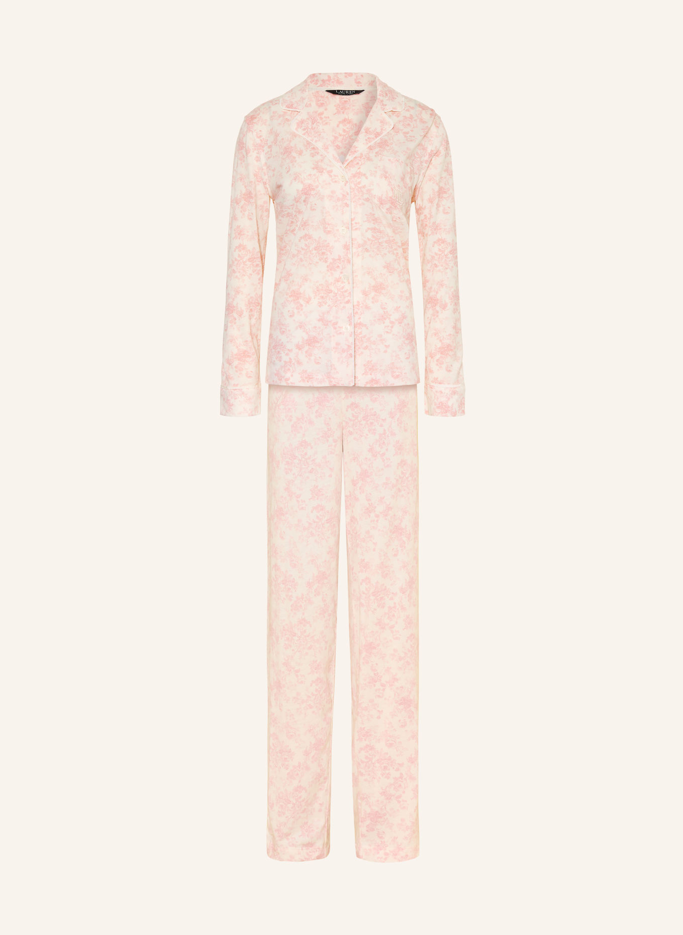 LAUREN RALPH LAUREN Pyjama: ROZE / WIT