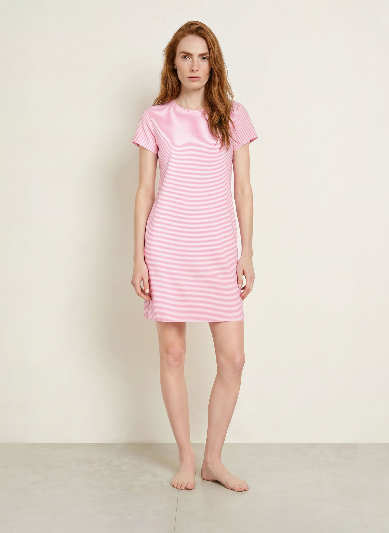 LAUREN RALPH LAUREN Night dress: PINK / WHITE