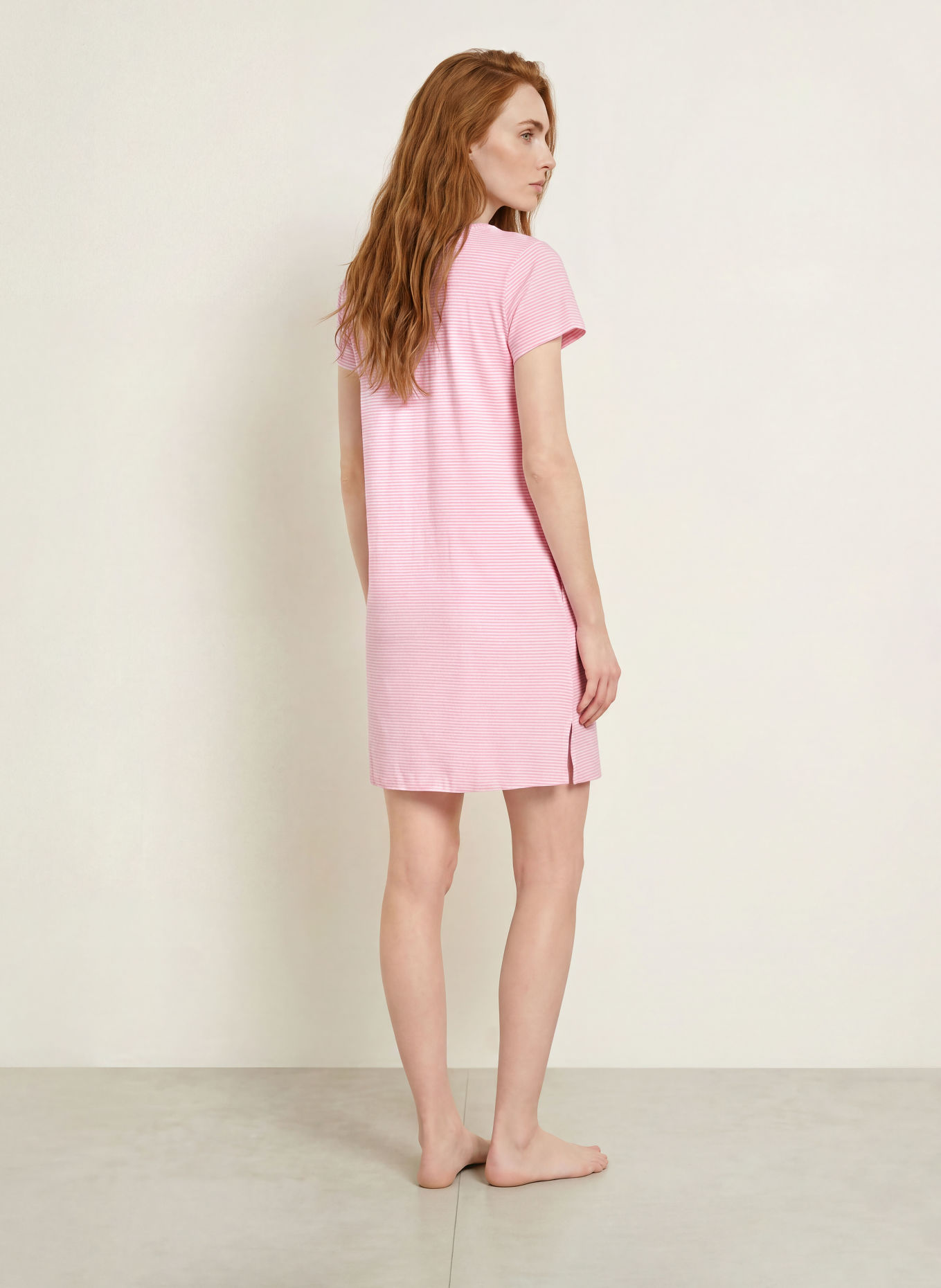 LAUREN RALPH LAUREN Night dress: PINK / WHITE