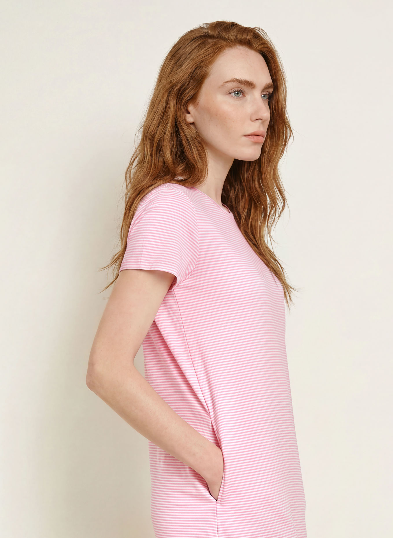 LAUREN RALPH LAUREN Night dress: PINK / WHITE