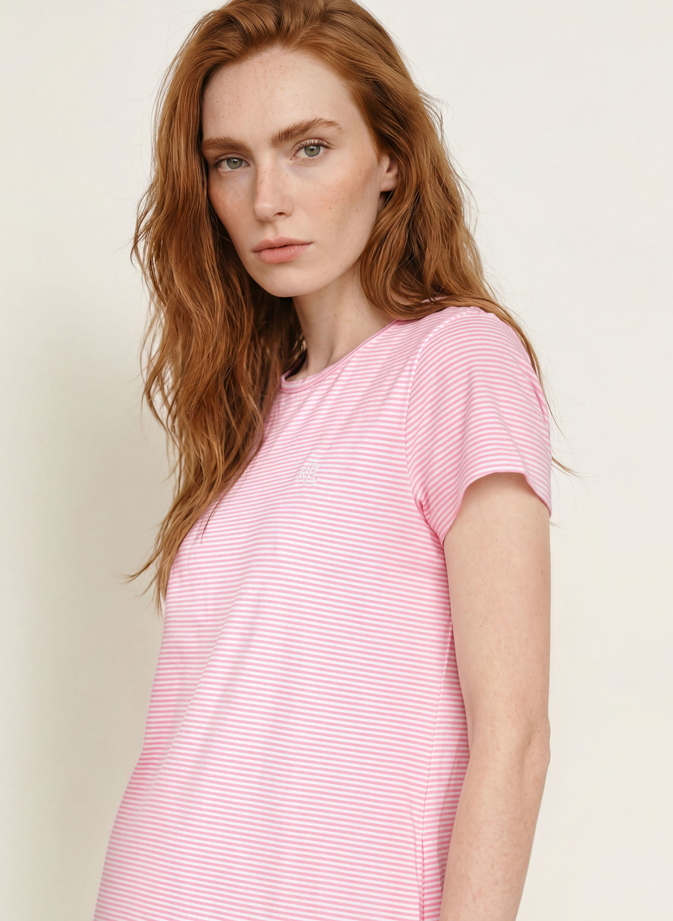 LAUREN RALPH LAUREN Night dress: PINK / WHITE