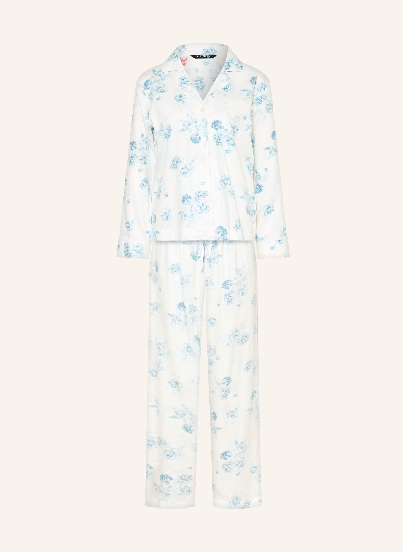 LAUREN RALPH LAUREN Pyjama: WIT / PETROL