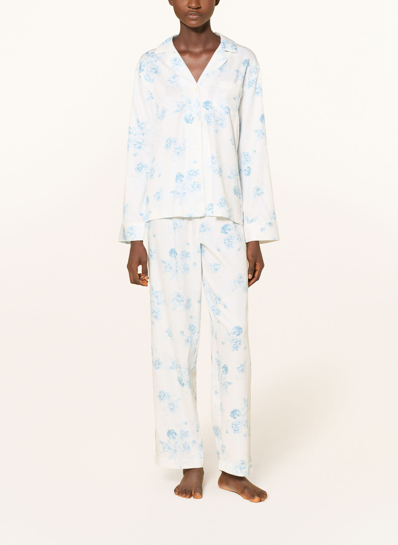 LAUREN RALPH LAUREN Pyjama: WIT / PETROL