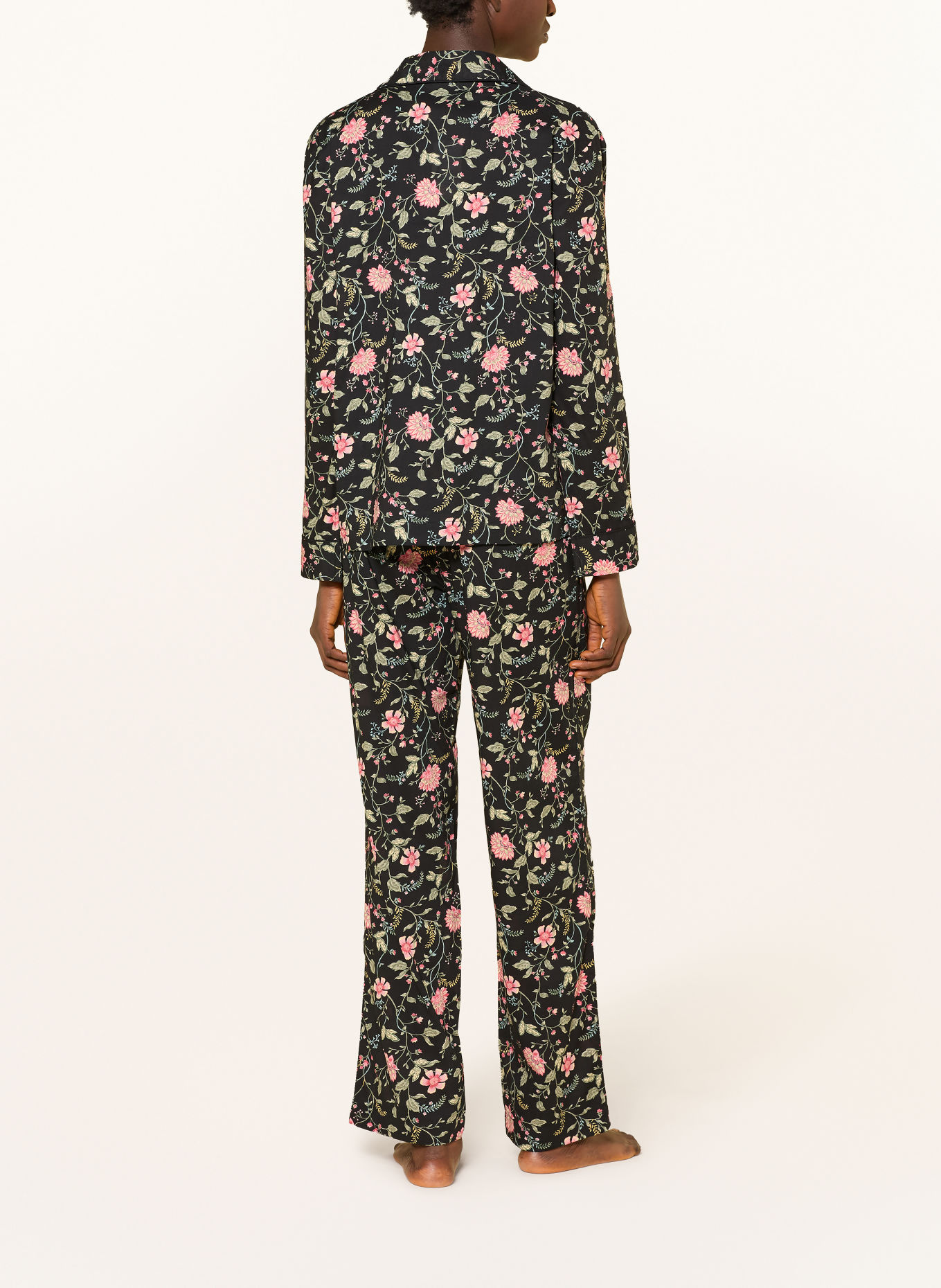LAUREN RALPH LAUREN Pyjama: ZWART / ROZE / GROEN