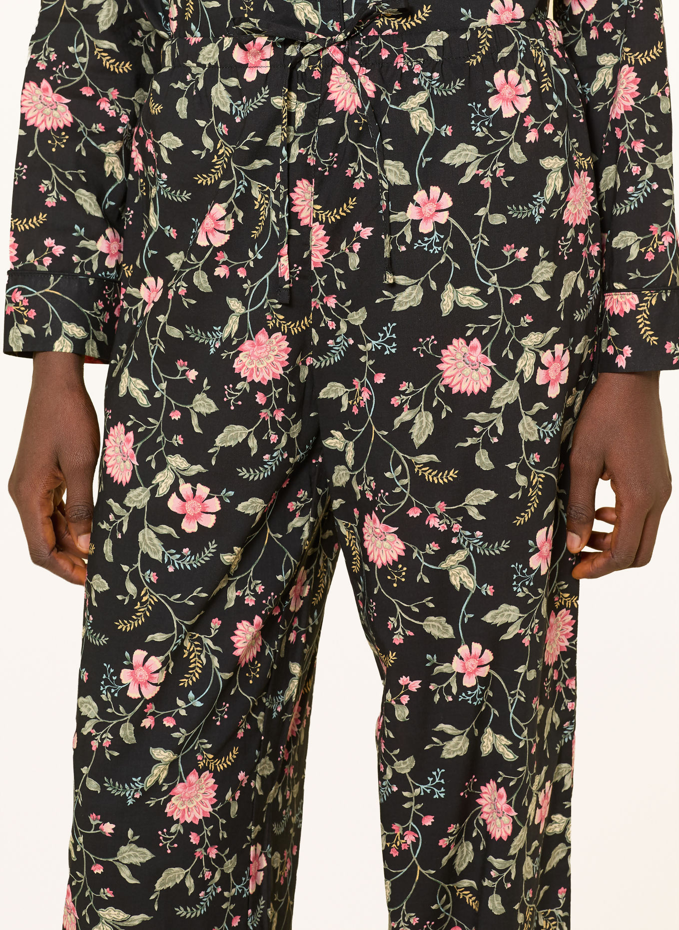 LAUREN RALPH LAUREN Pyjama: ZWART / ROZE / GROEN