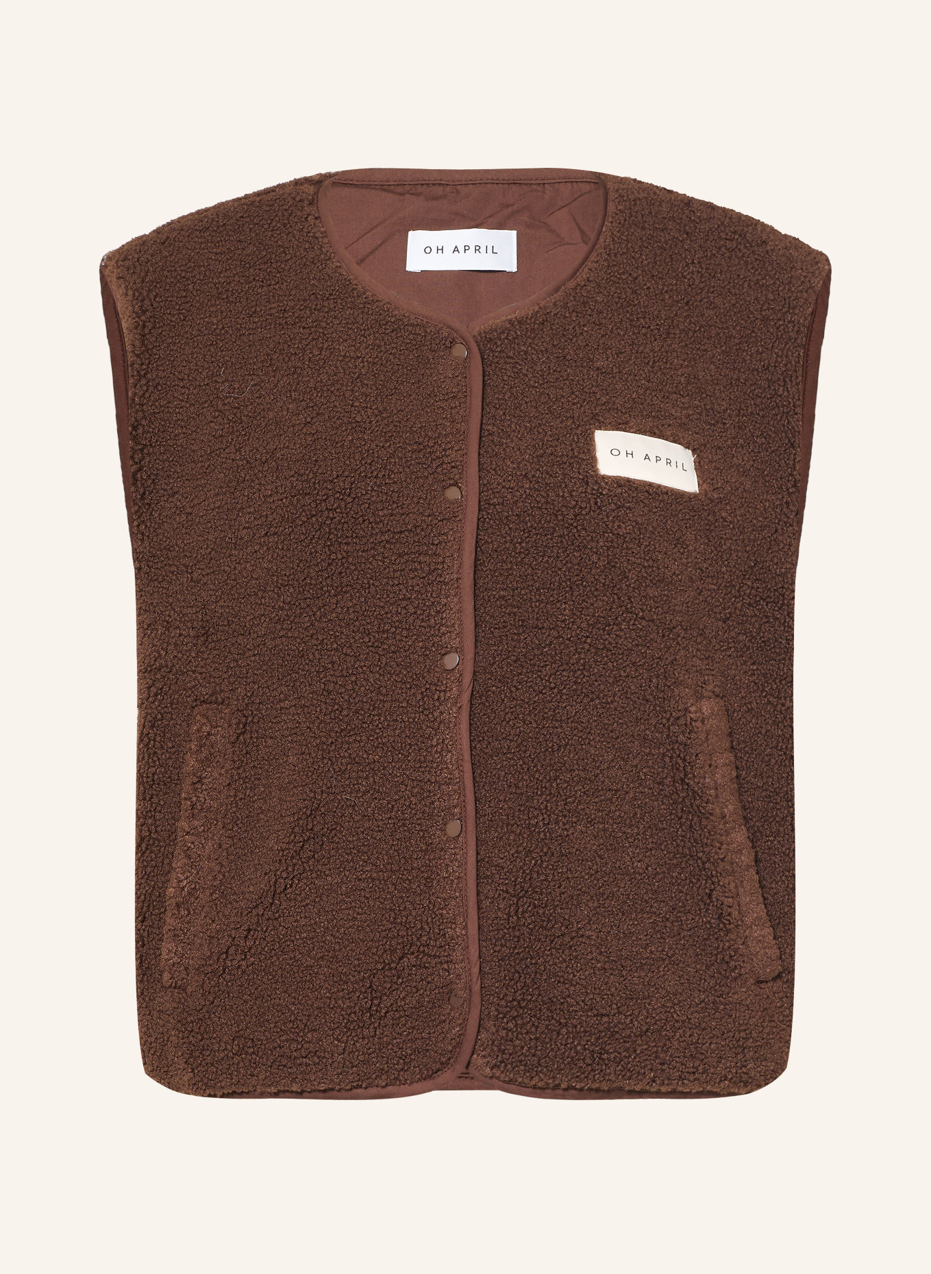 OH APRIL Teddyfell-vest MAGNOLIA: MARRON FONCÉ
