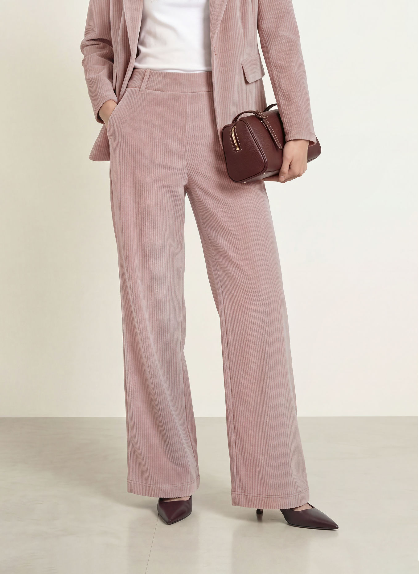 CATNOIR Marlene-byxor i corduroy: ROSÉ