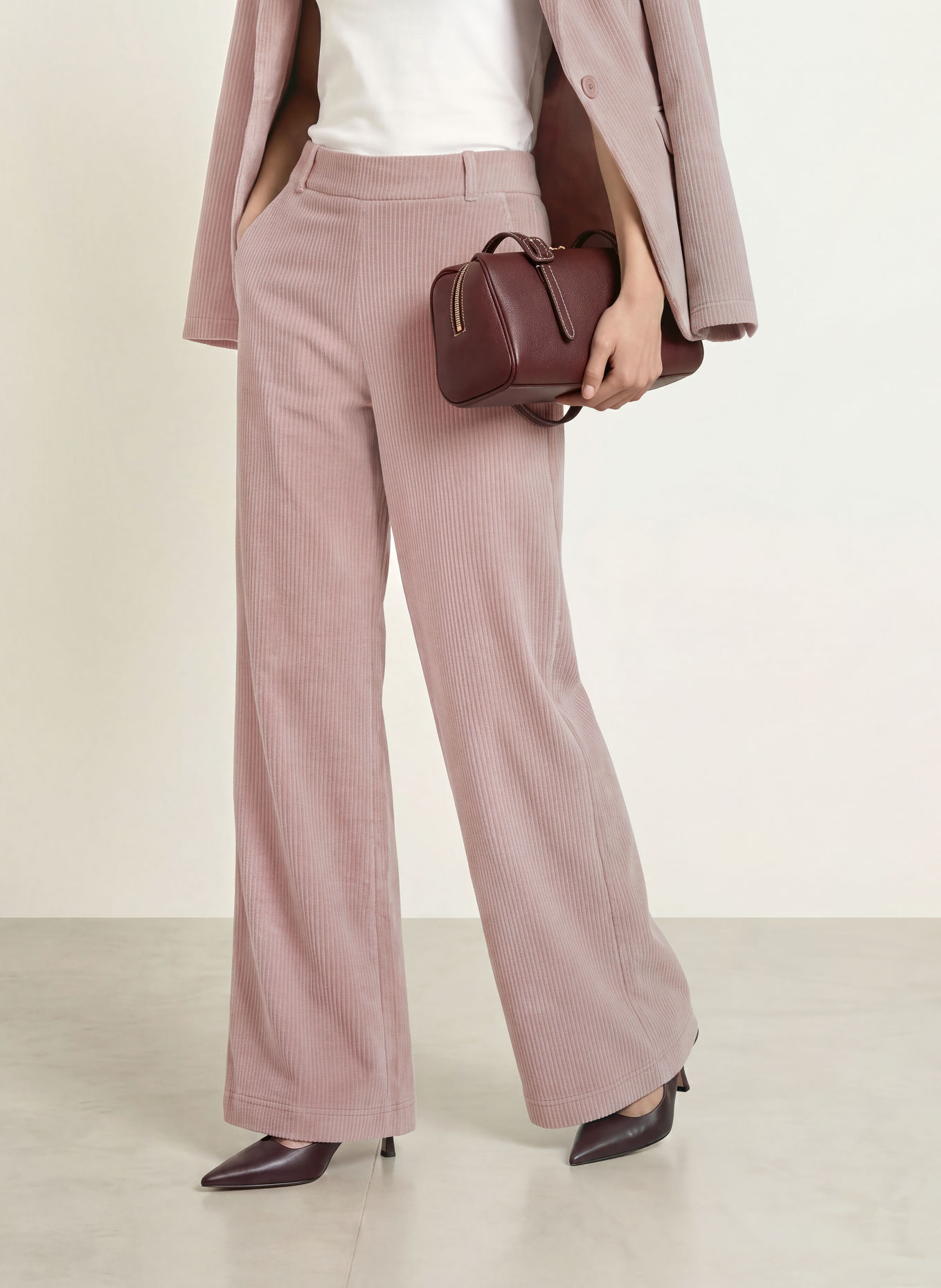 CATNOIR Marlene-byxor i corduroy: ROSÉ