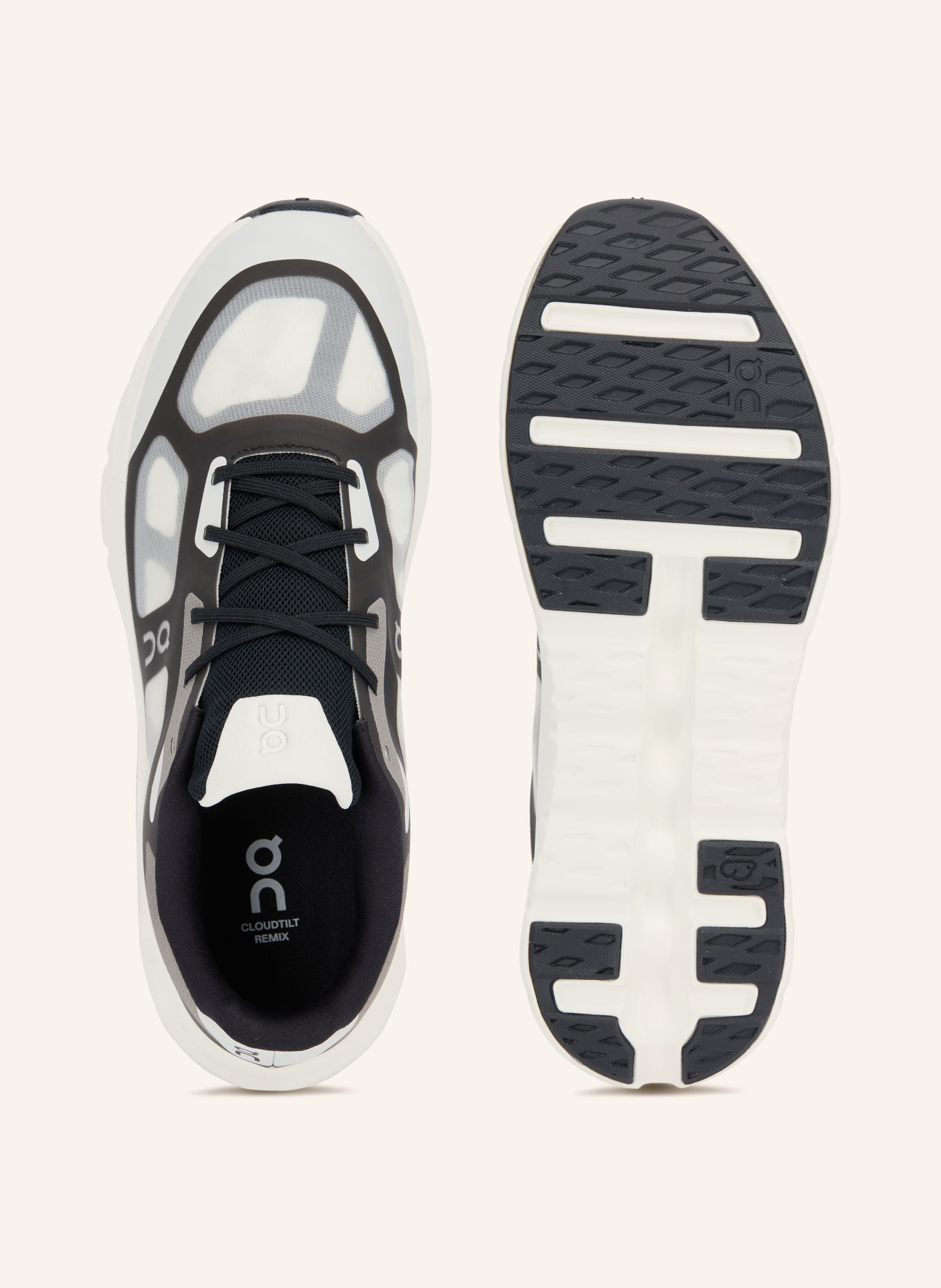 On Sneaker CLOUDTILT REMIX: SCHWARZ / WEISS
