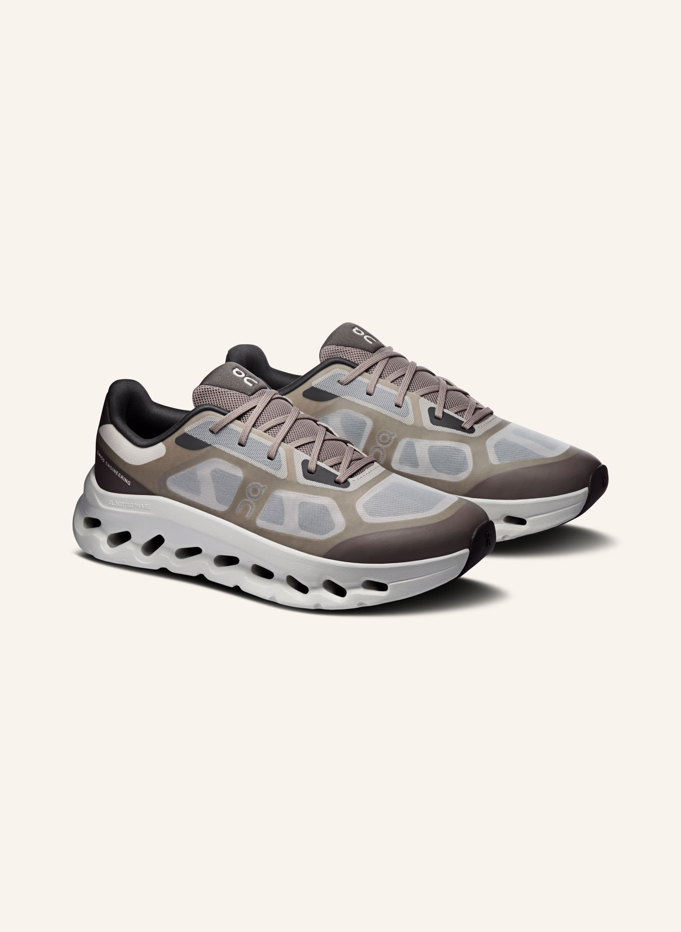 On Sneakersy CLOUDTILT REMIX: BRĄZOWY / BEŻOWY / CZIEMNOSZARY