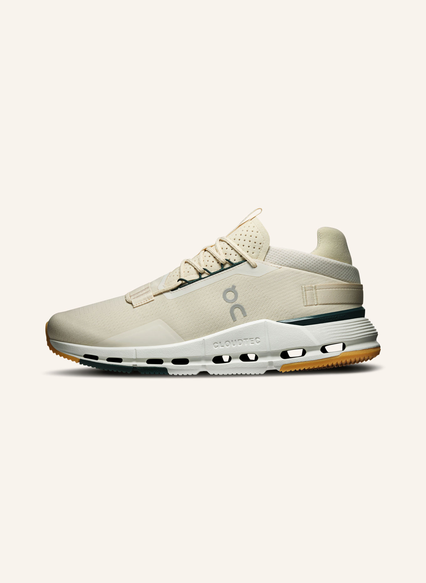 On Sneaker CLOUDNOVA 2: BEIGE / DUNKELGRÜN