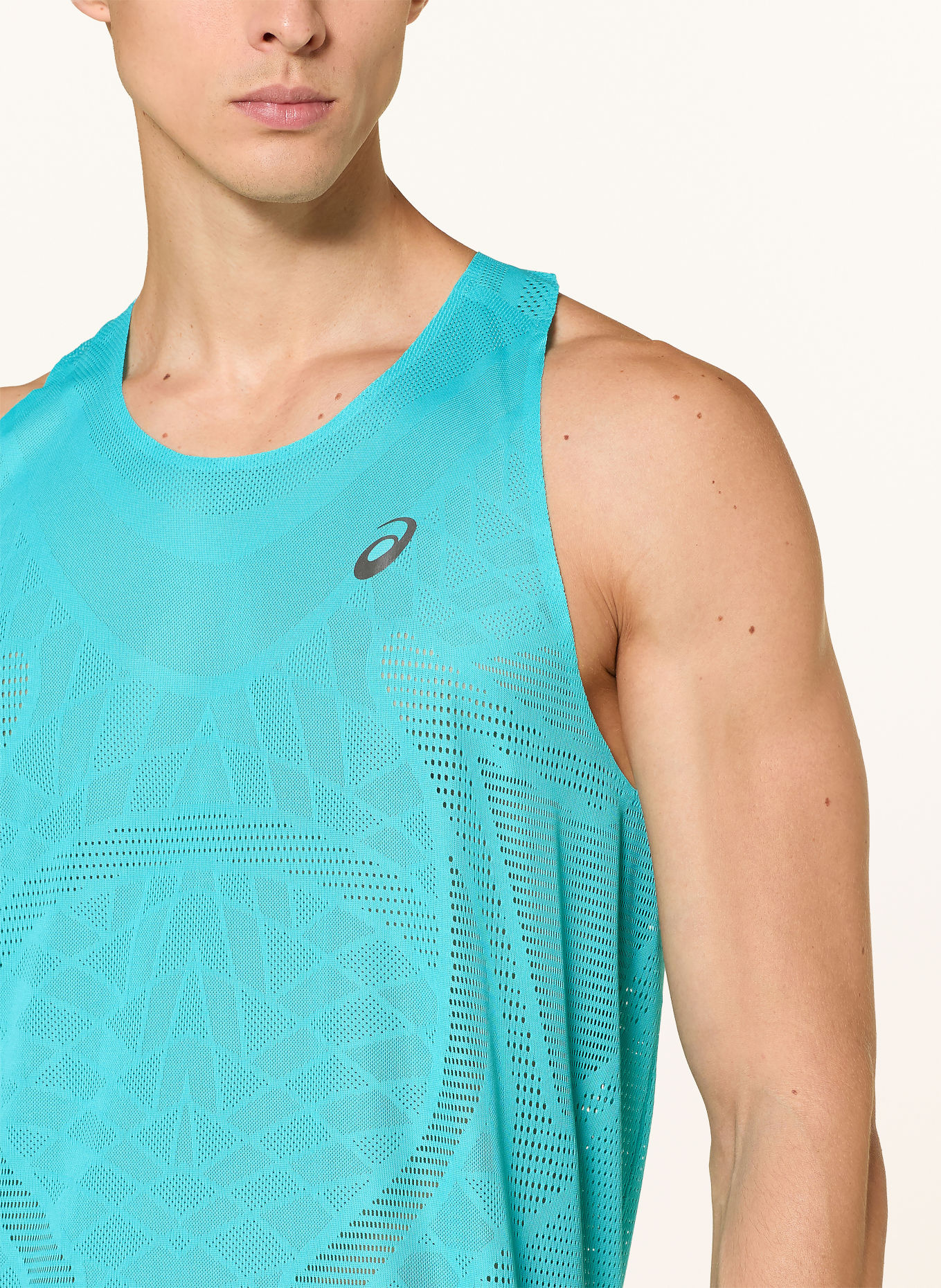 ASICS Funkční top METARUN: NEONOVĚ TYRKYSOVÁ