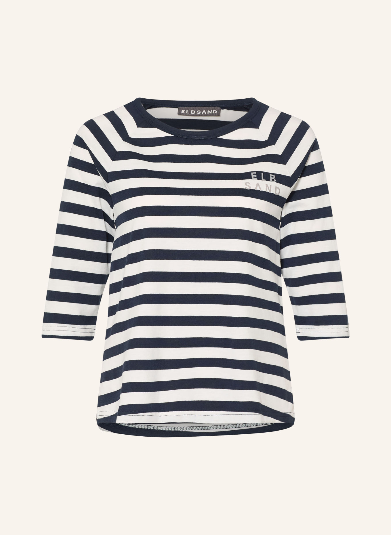 ELBSAND Chemise CELIN à manches 3/4: BLEU FONCÉ / BLANC