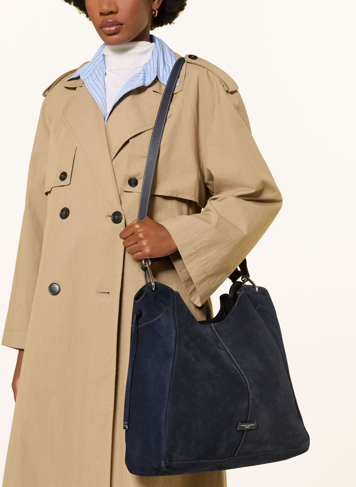 GIANNI CHIARINI ERA-buideltas met Pouch: DONKERBLAUW