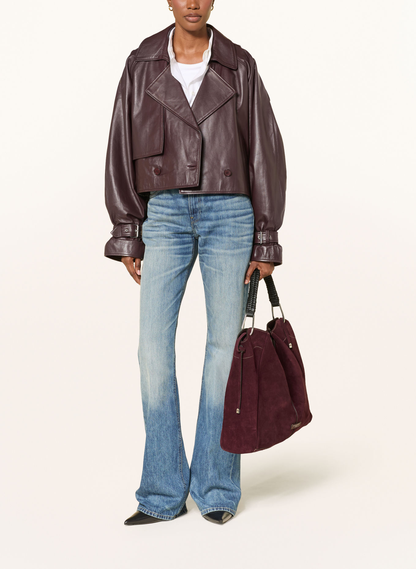 GIANNI CHIARINI ERA Bucket bag with Pouch: DARK RED