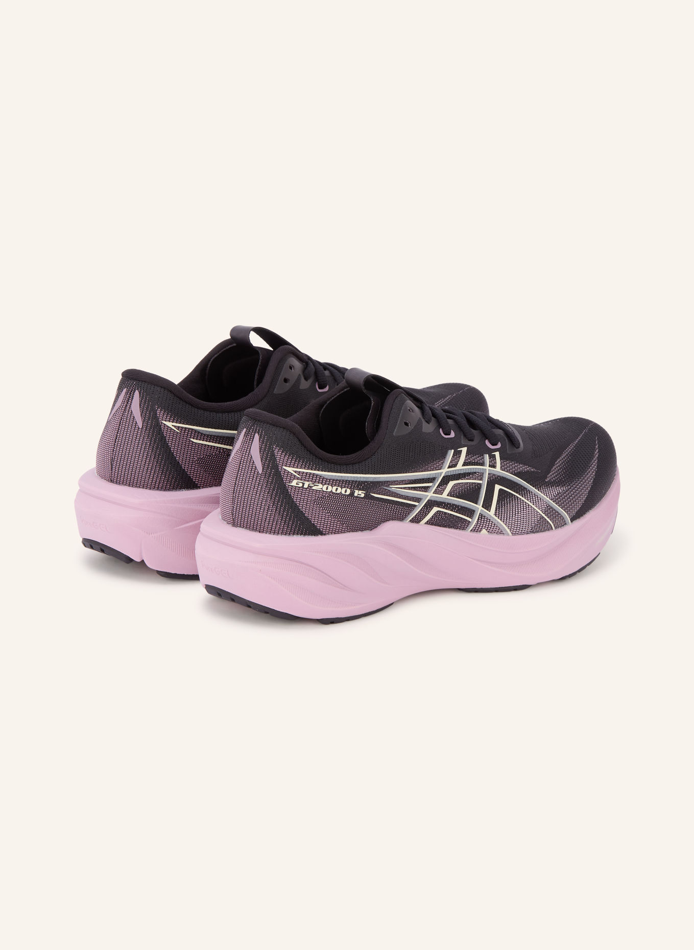 ASICS Buty do biegania GT-2000 15: CZARNY / KREMOWY / JASNOFIOLETOWY
