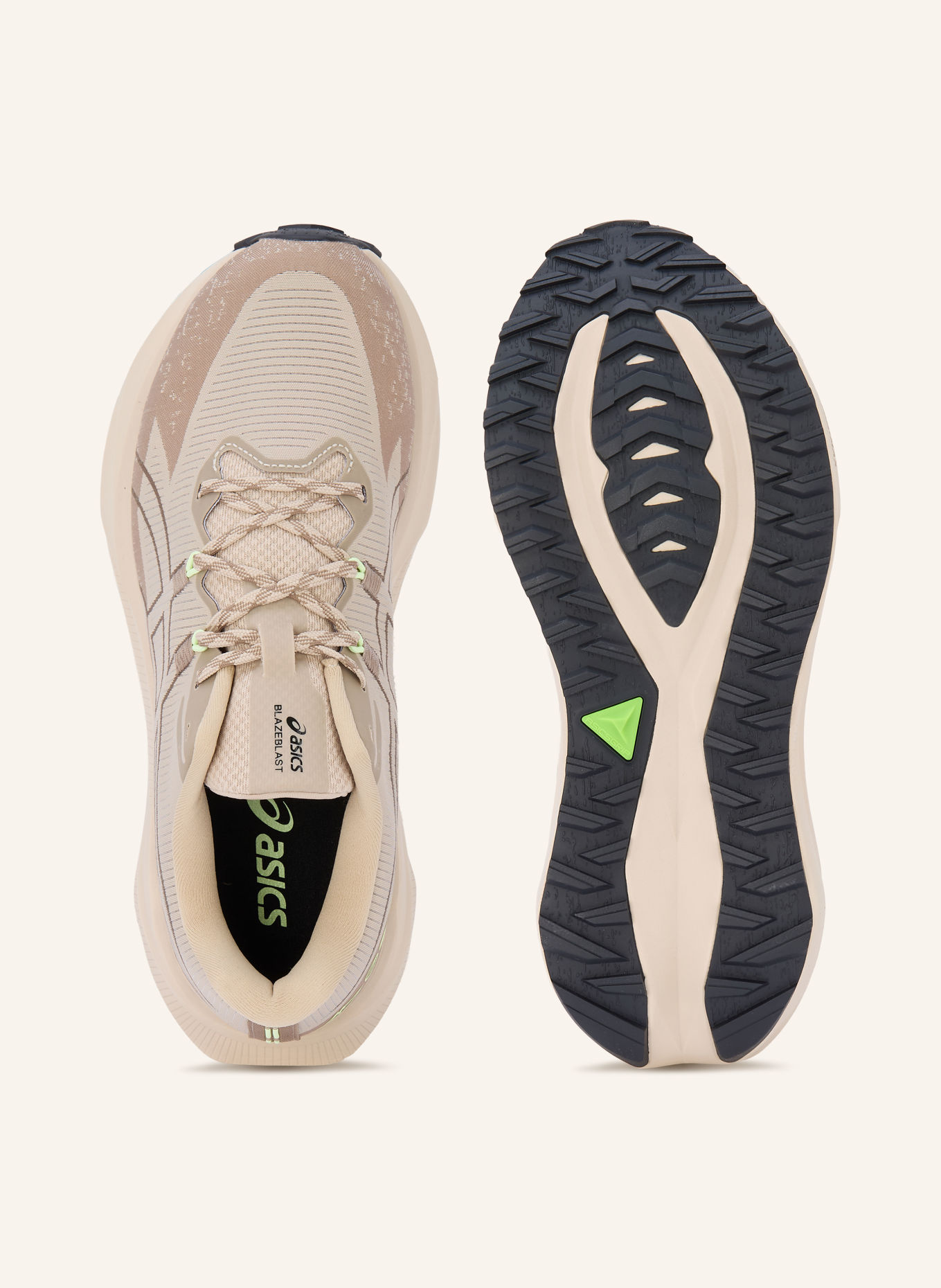 ASICS Buty do biegania w terenie BLAZEBLAST: SZAROBRĄZOWY / JASKRAWY ŻÓŁTY