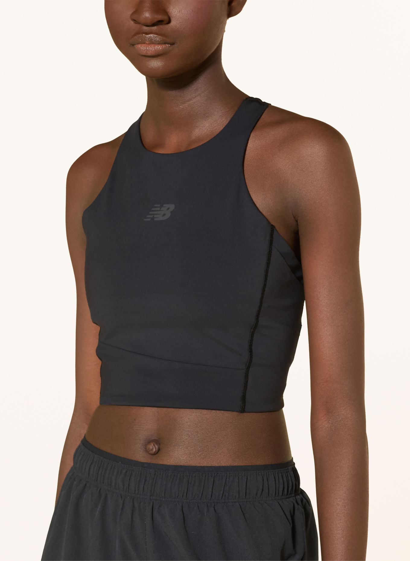 new balance Cropped Functional Top: BLACK