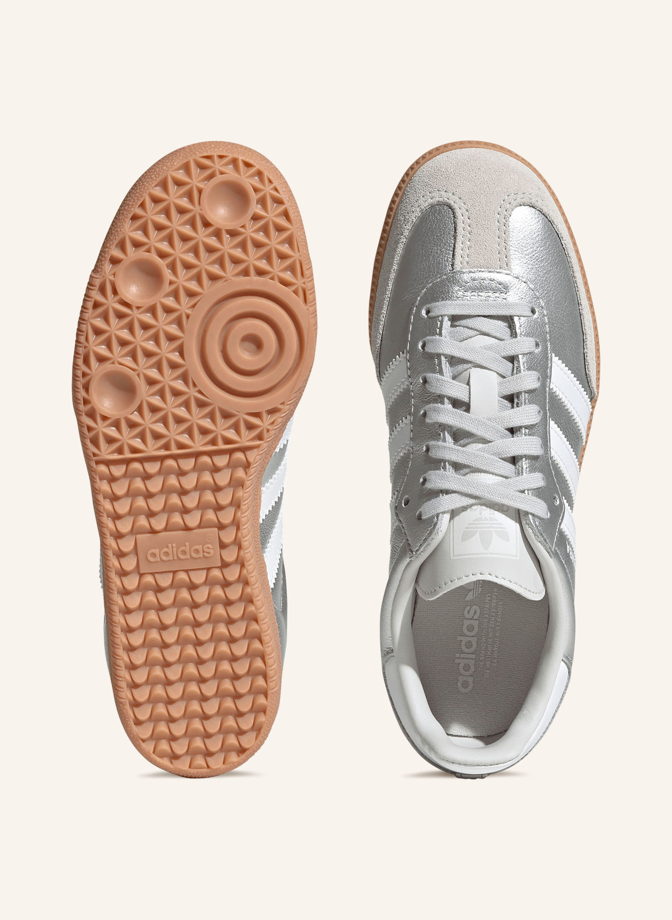 adidas Originals SAMBA OG Sneakers: SILVER / LIGHT GRAY / WHITE