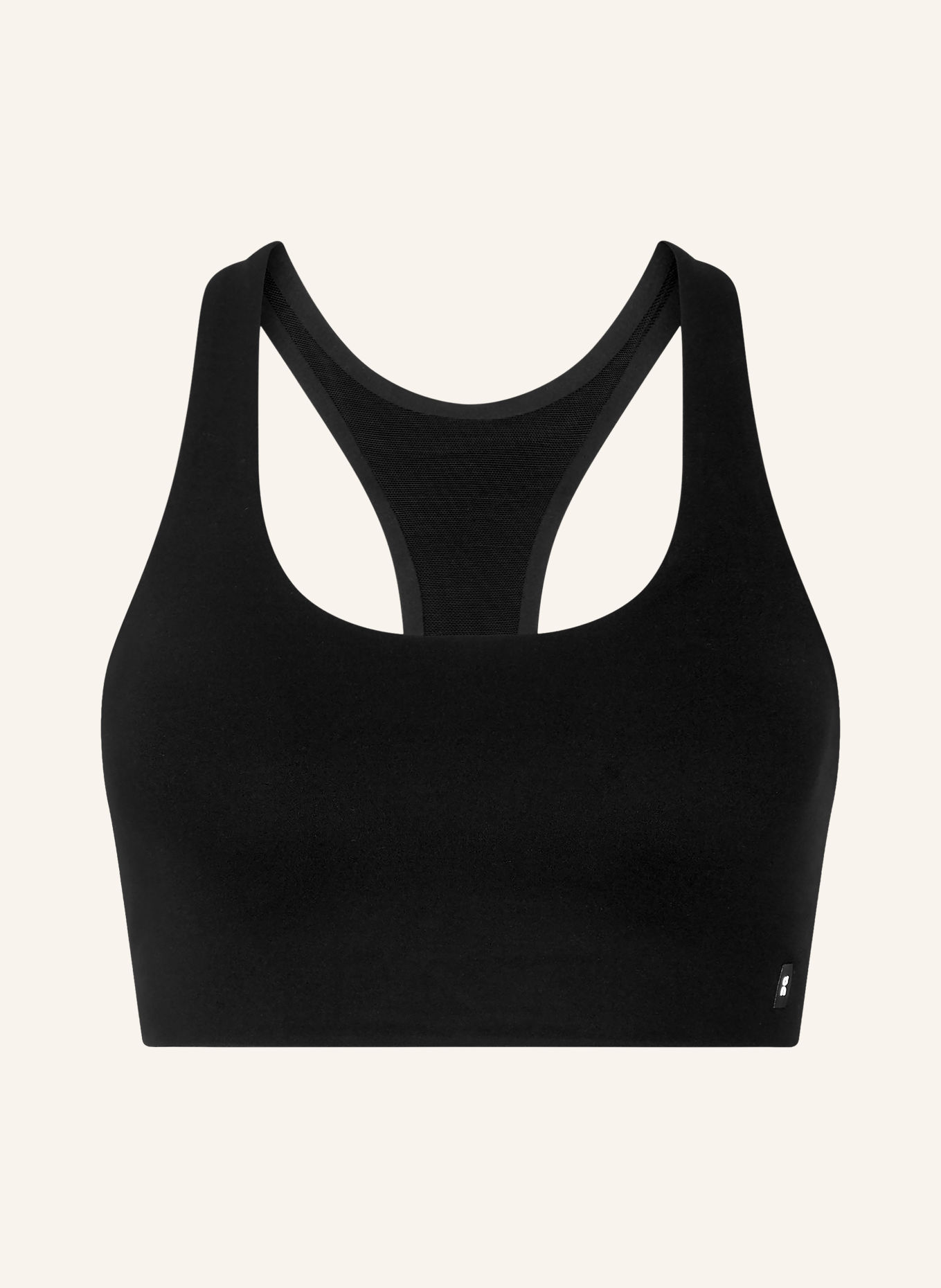 On STUDIO RACERBACK Sports bra with Mesh: BLACK
