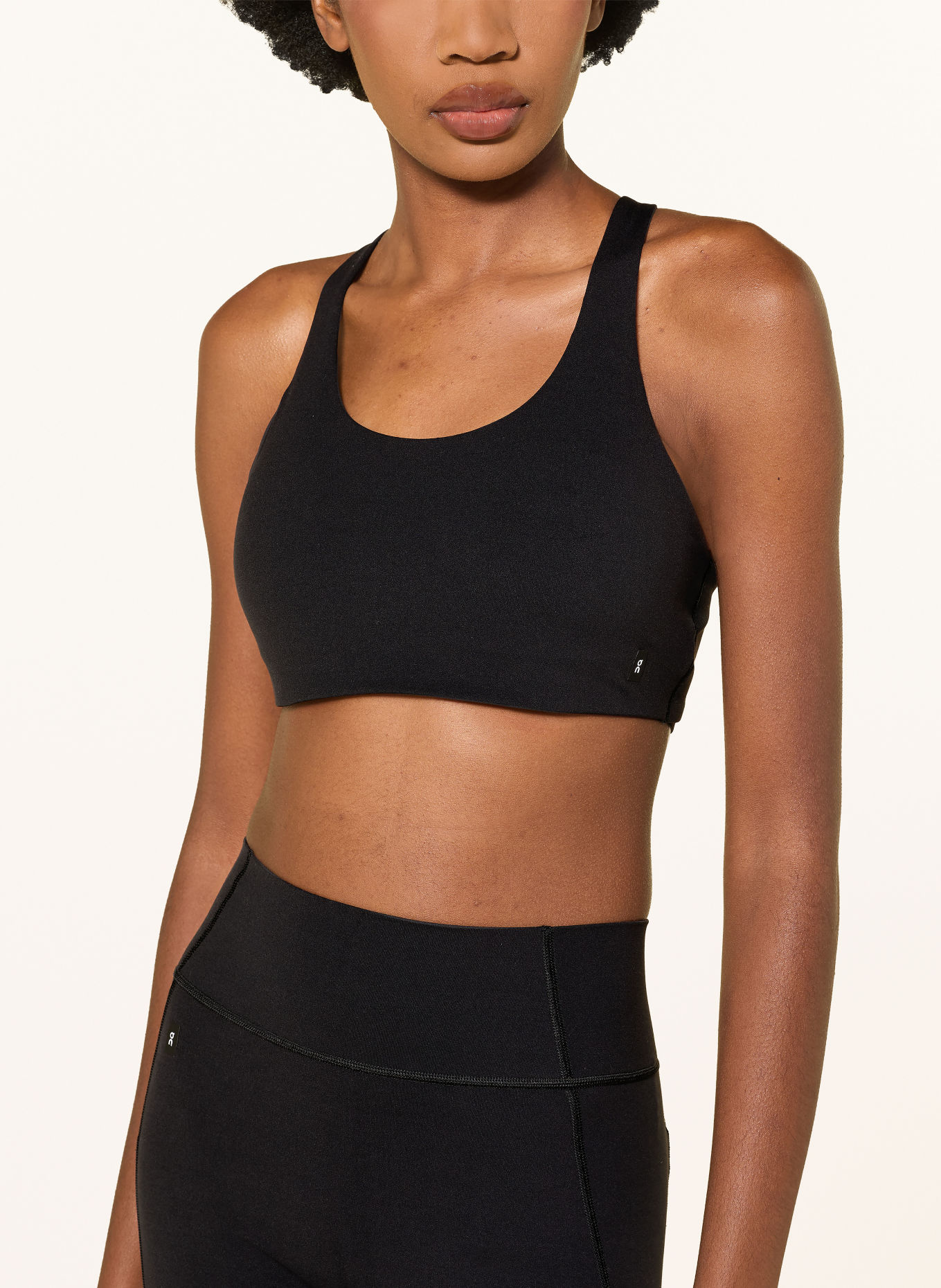 On STUDIO RACERBACK Sports bra with Mesh: BLACK