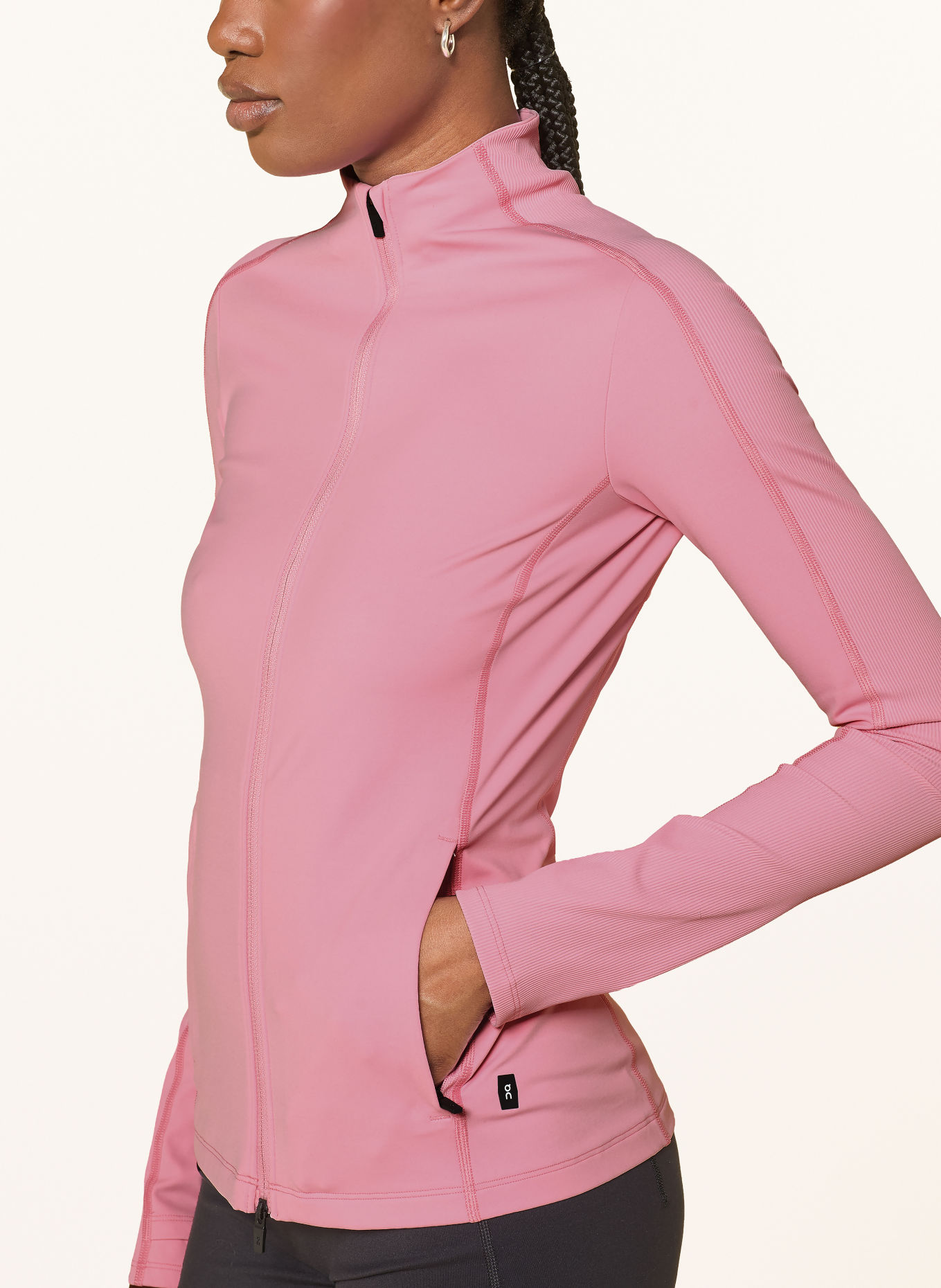 On STUDIO Training jacket: PINK