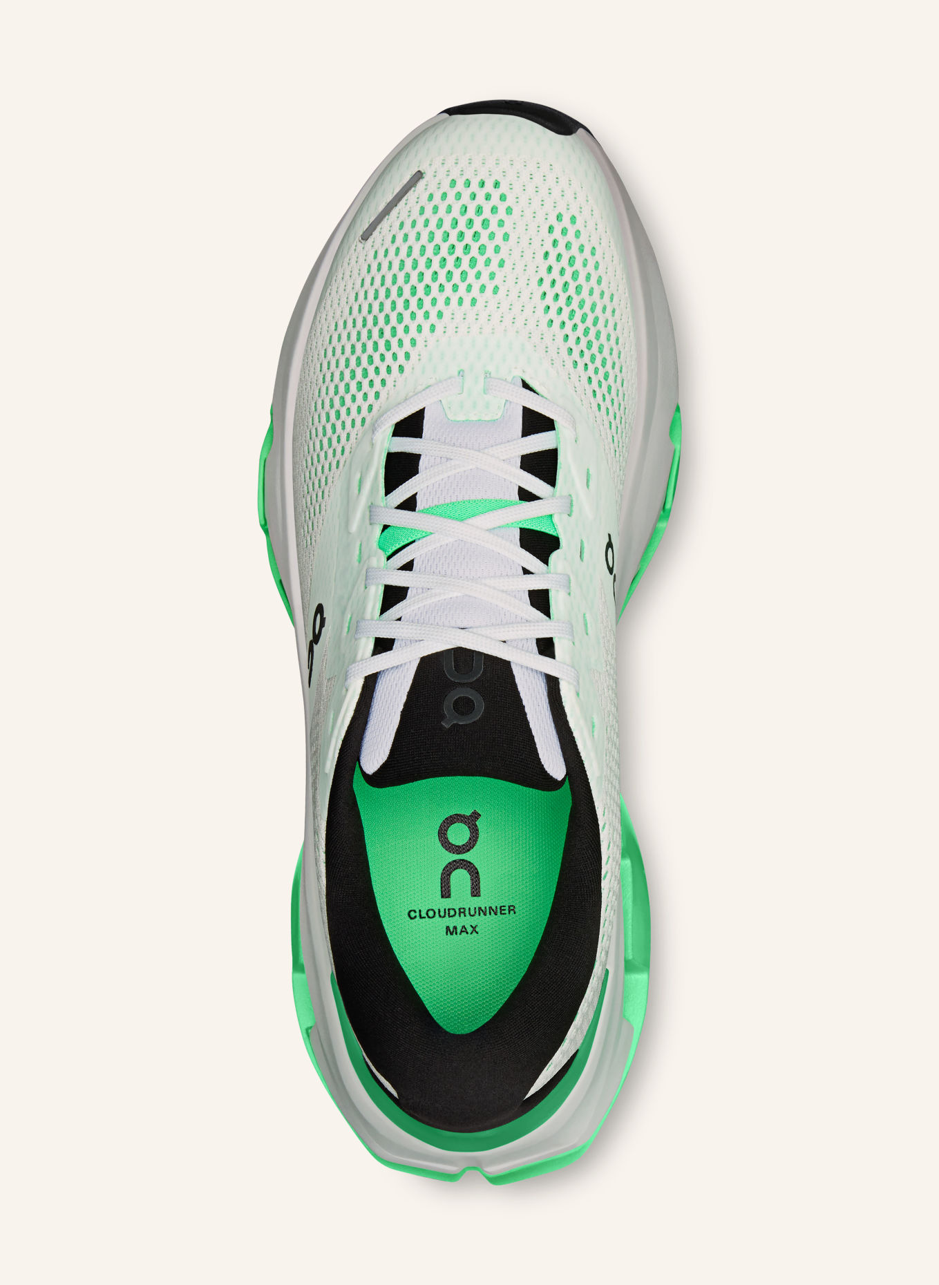 On Hardloopschoenen CLOUDRUNNER 3 MAX: WIT / NEONGROEN / ZWART