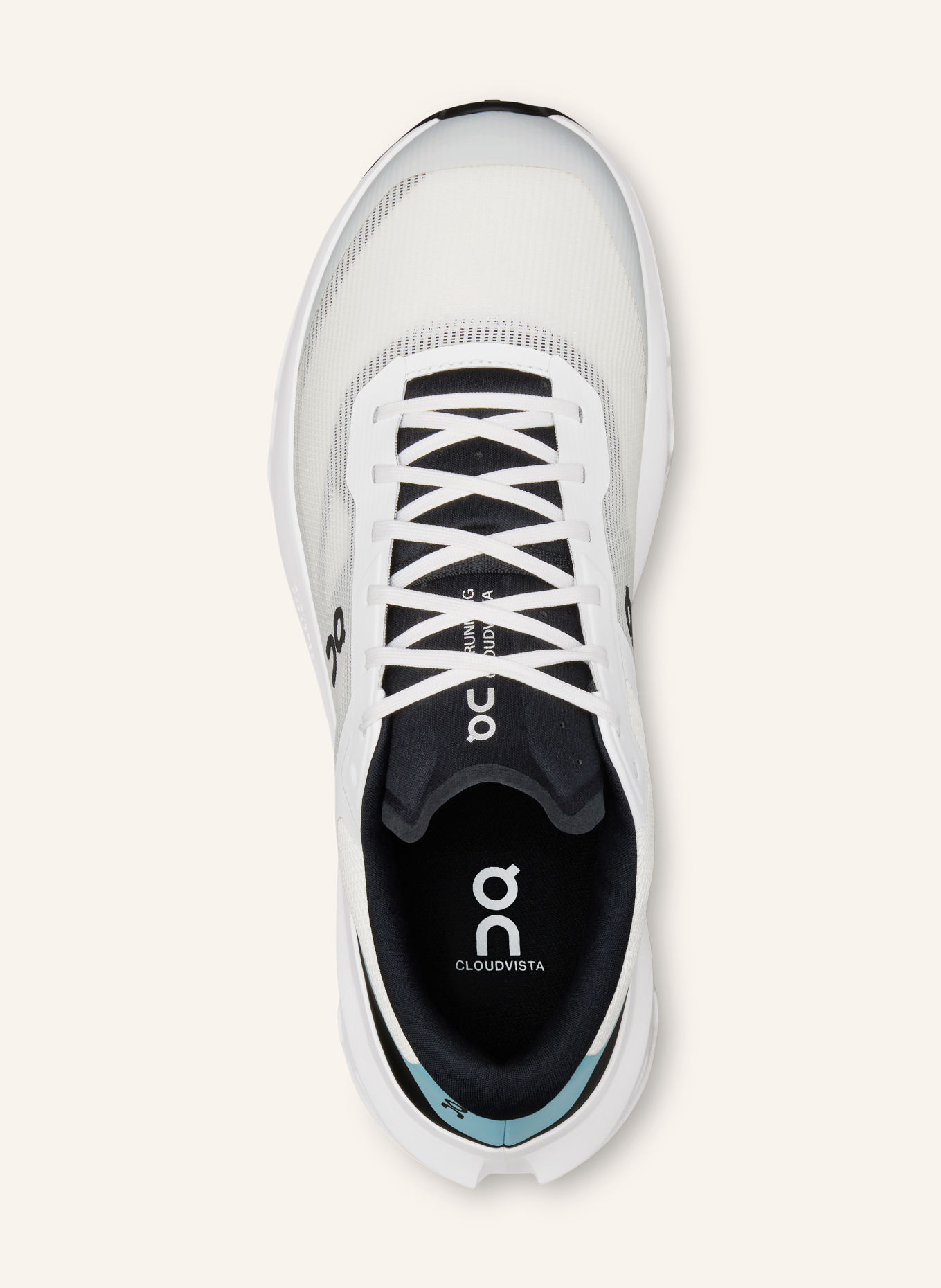 On Trailrunningschoenen CLOUDVISTA 3: WIT / LICHTBLAUW / ZWART