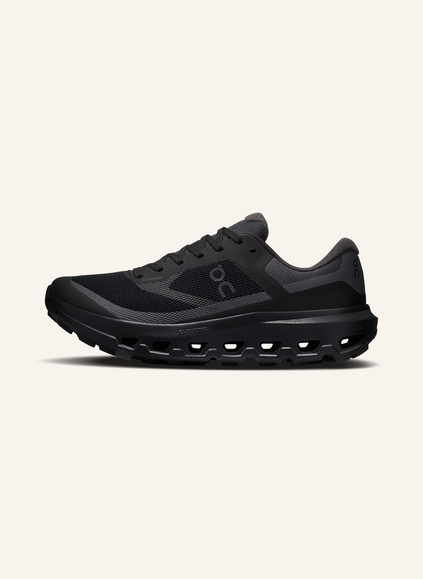 On CLOUDVISTA 3 WATERPROOF Trail running shoes: BLACK